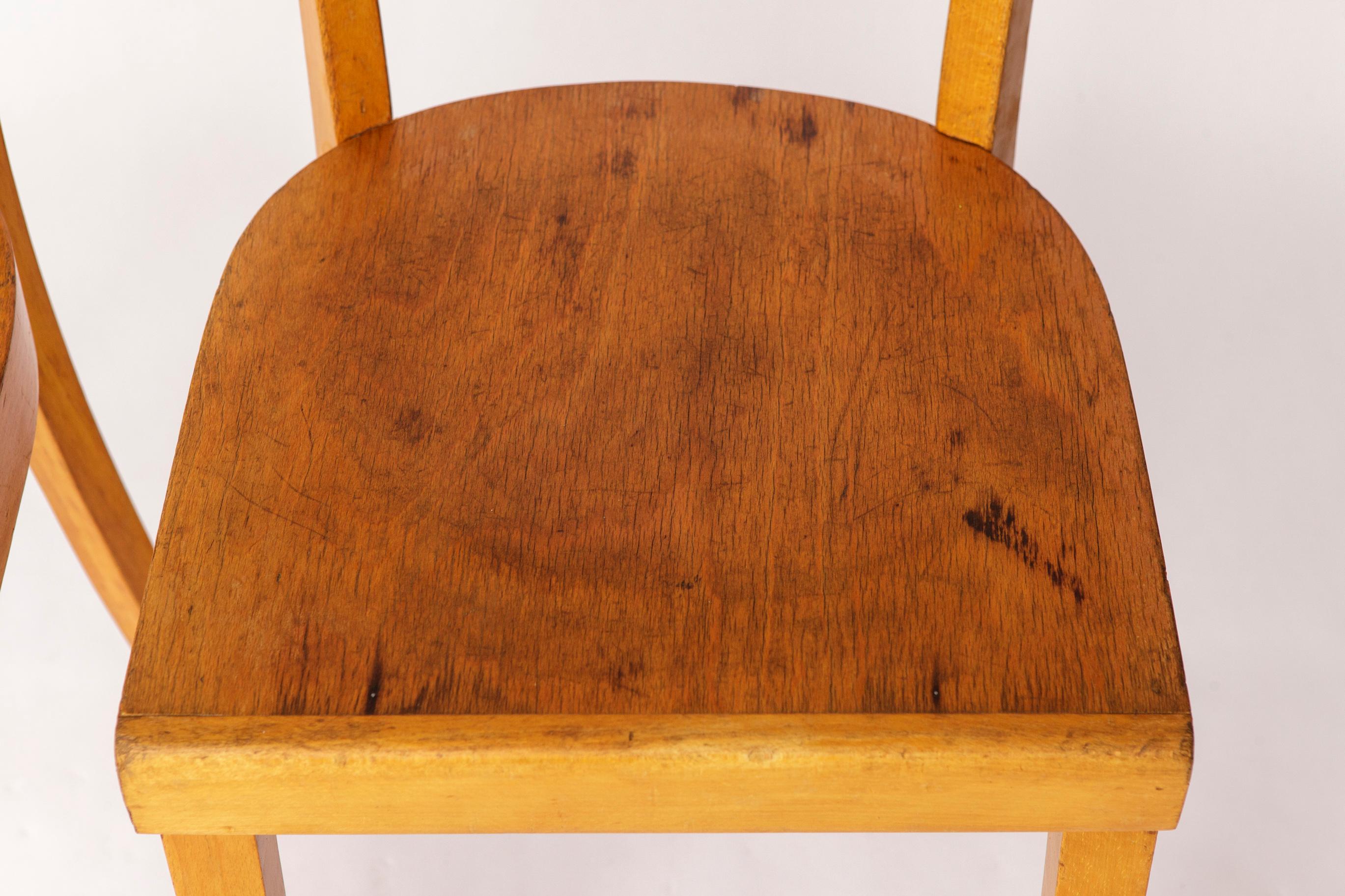 Mid-Century moderno Coppia di sedie da pranzo Frankfurt degli anni '50, Germania - Ristrutturate Beechwood Classics in vendita