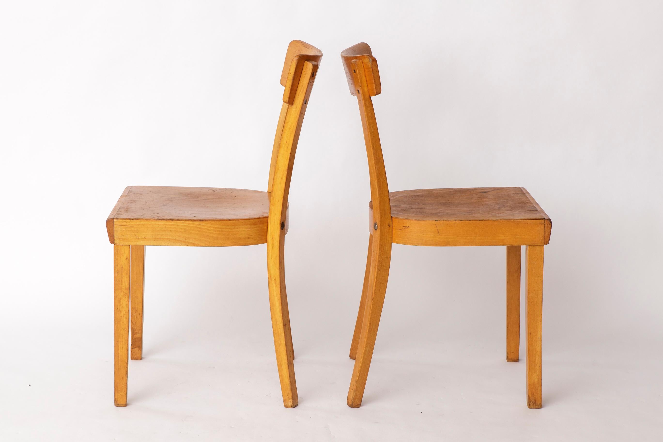 Coppia di sedie da pranzo Frankfurt degli anni '50, Germania - Ristrutturate Beechwood Classics In condizioni buone in vendita a Hannover, DE