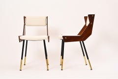 Pair of 1950s Frattini Side Chairs in off White Boucle