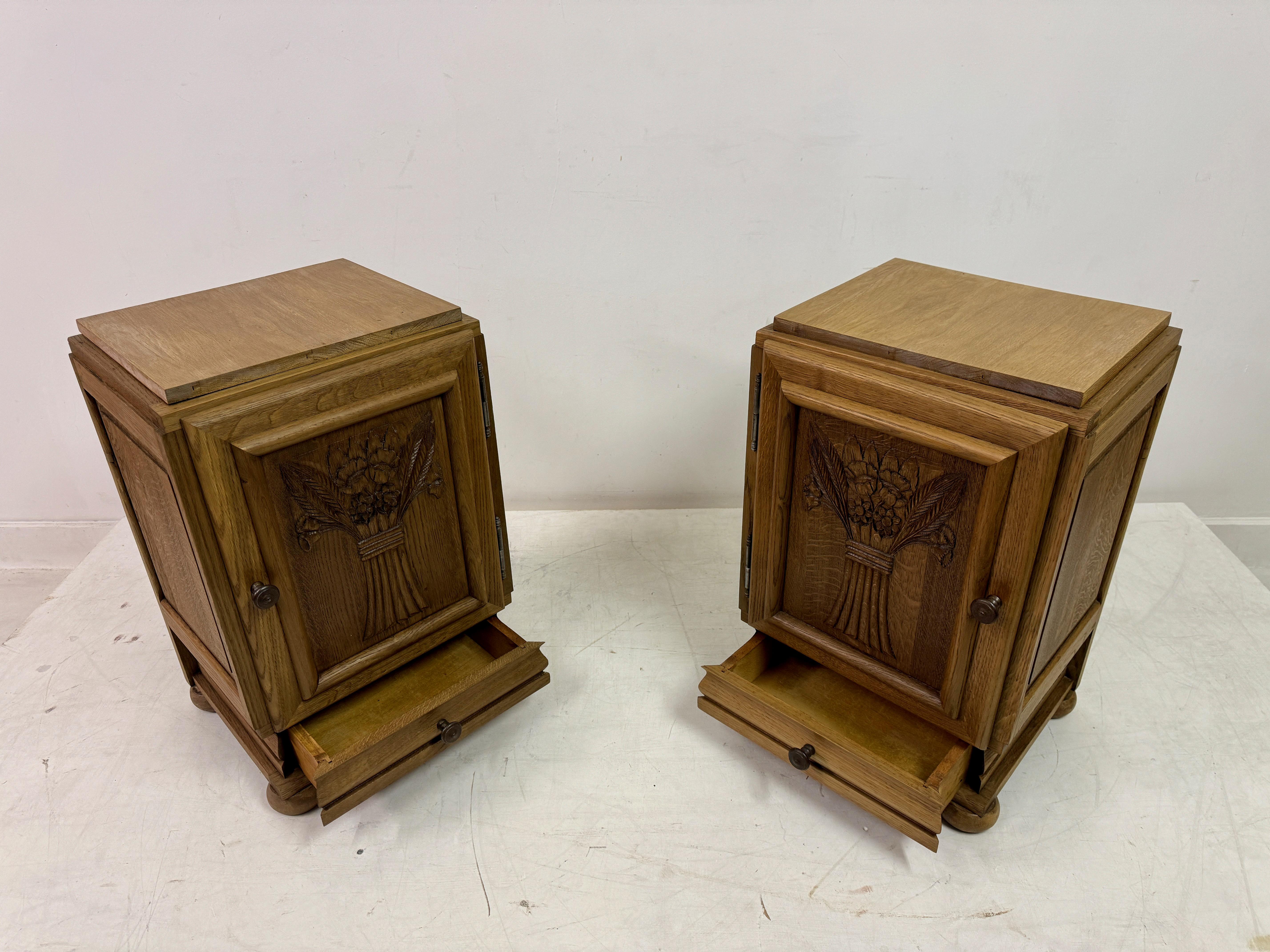 Pair Of 1950s French Bedside Cabinets For Sale 5