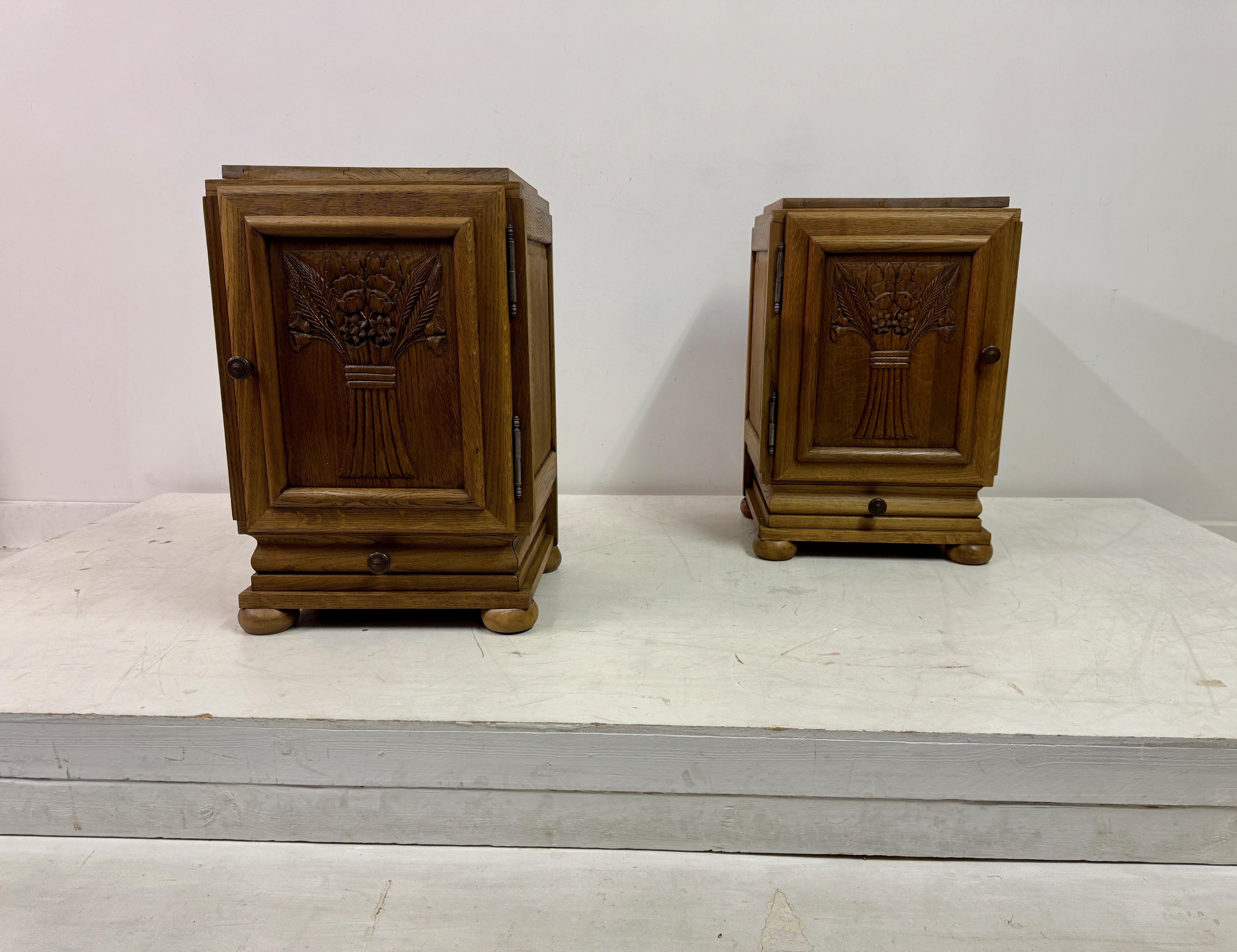Pair Of 1950s French Bedside Cabinets For Sale 6