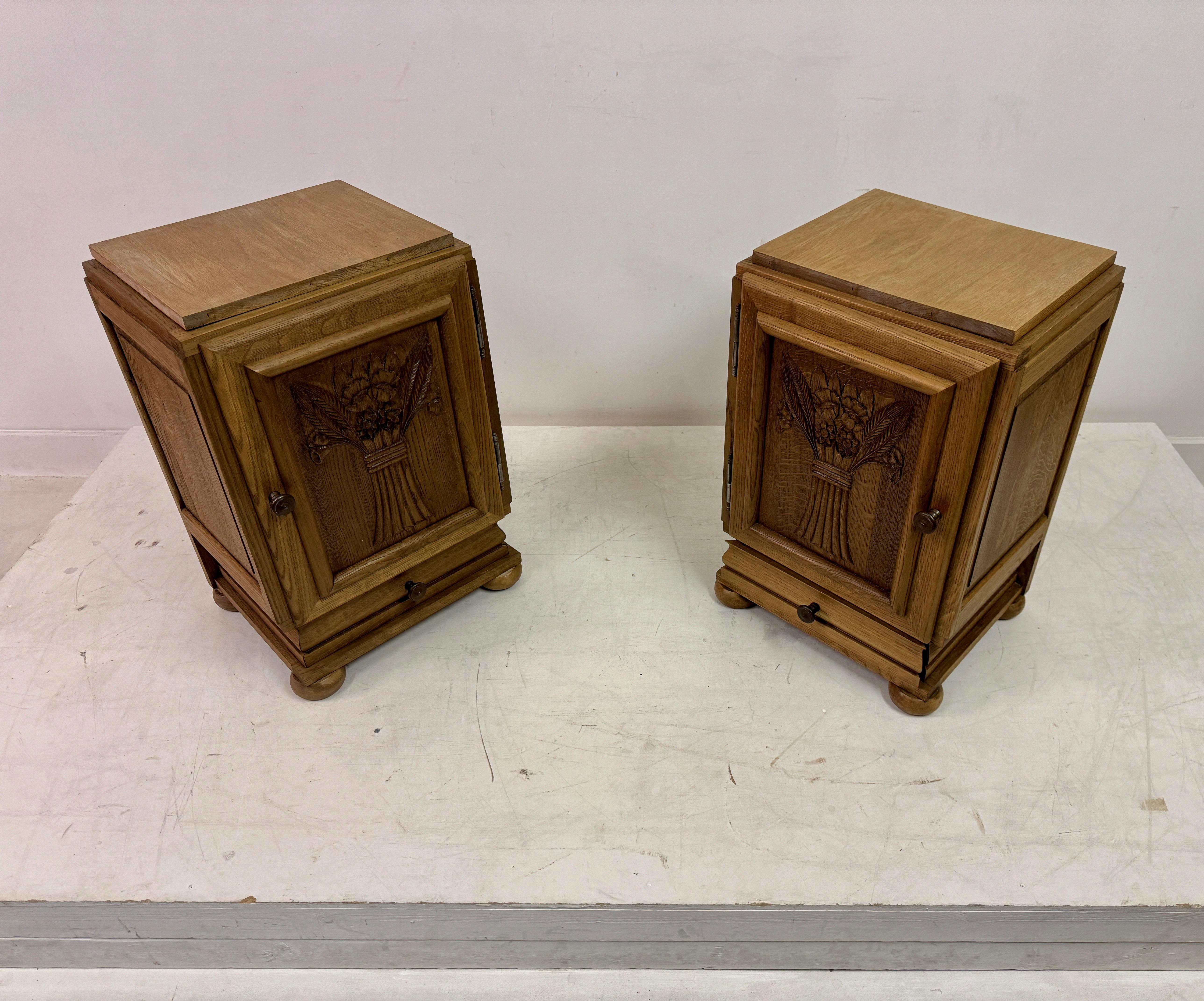 20th Century Pair Of 1950s French Bedside Cabinets For Sale