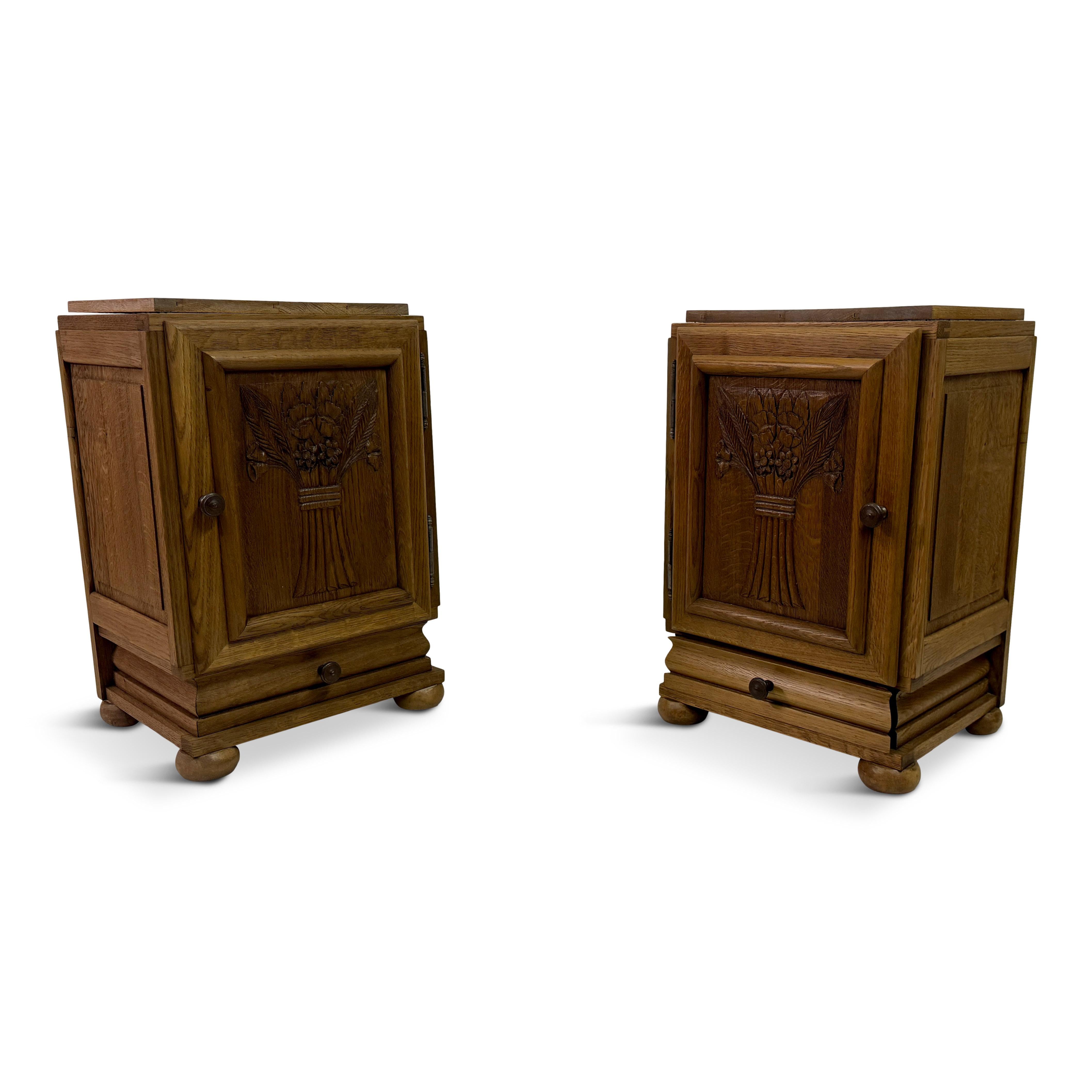 Pair Of 1950s French Bedside Cabinets For Sale 1
