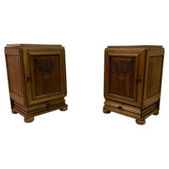 Vintage Pair Of 1950s French Bedside Cabinets