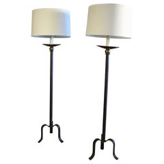 Pair of 1950s French Candlestick Floor Lamps. Sold Individually