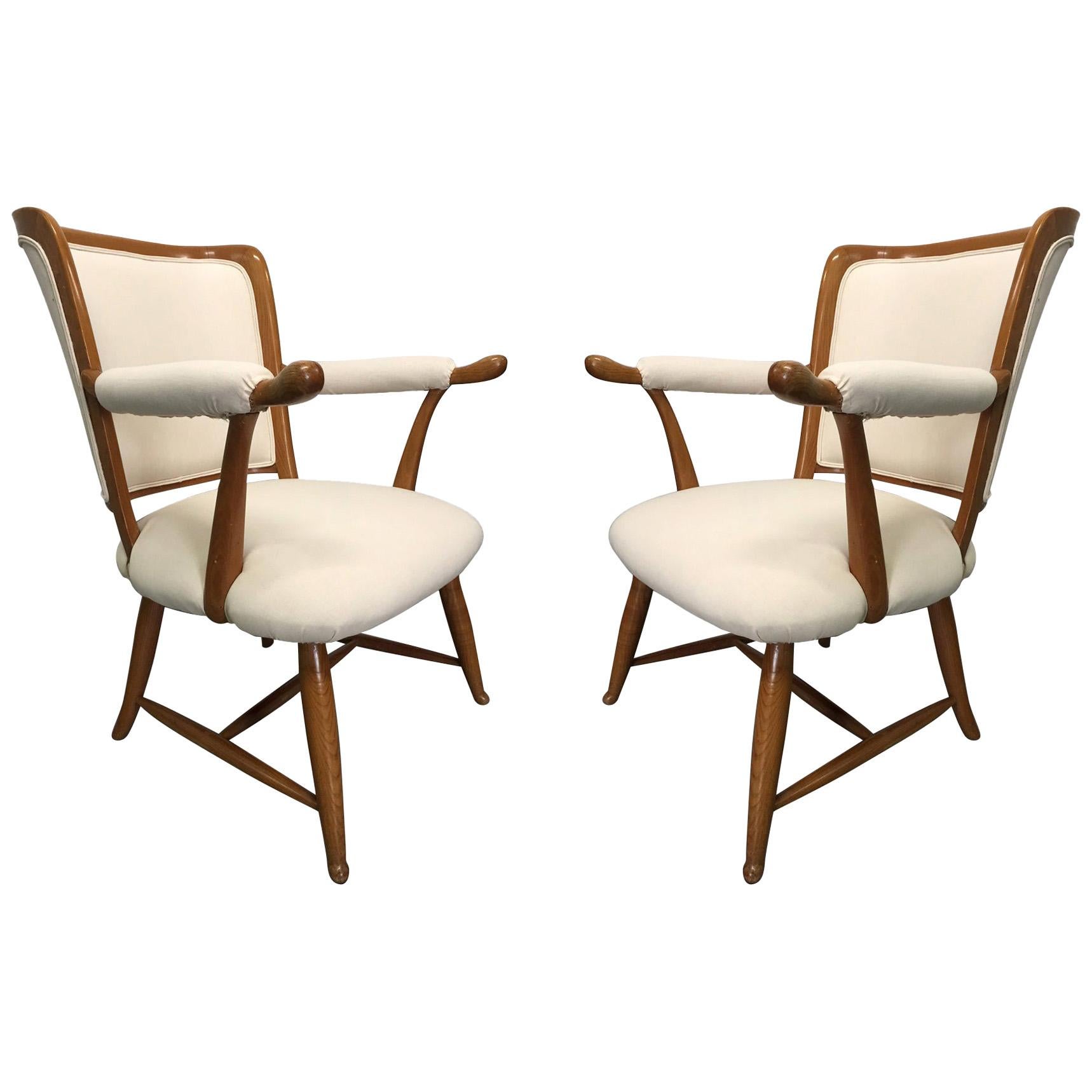 Pair of 1950s French Country Armchairs