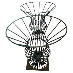 Pair of 1950s french iron provincial town tree guards