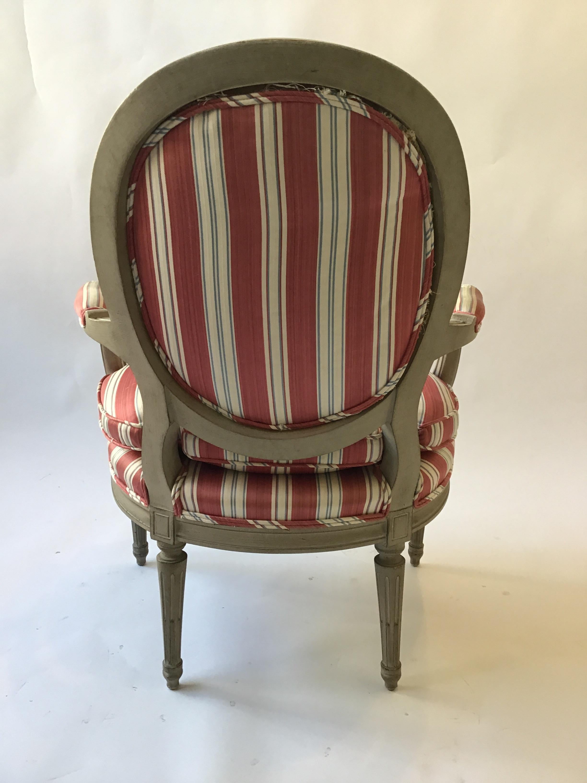 Pair of 1950s French Louis XVI Armchairs For Sale 1
