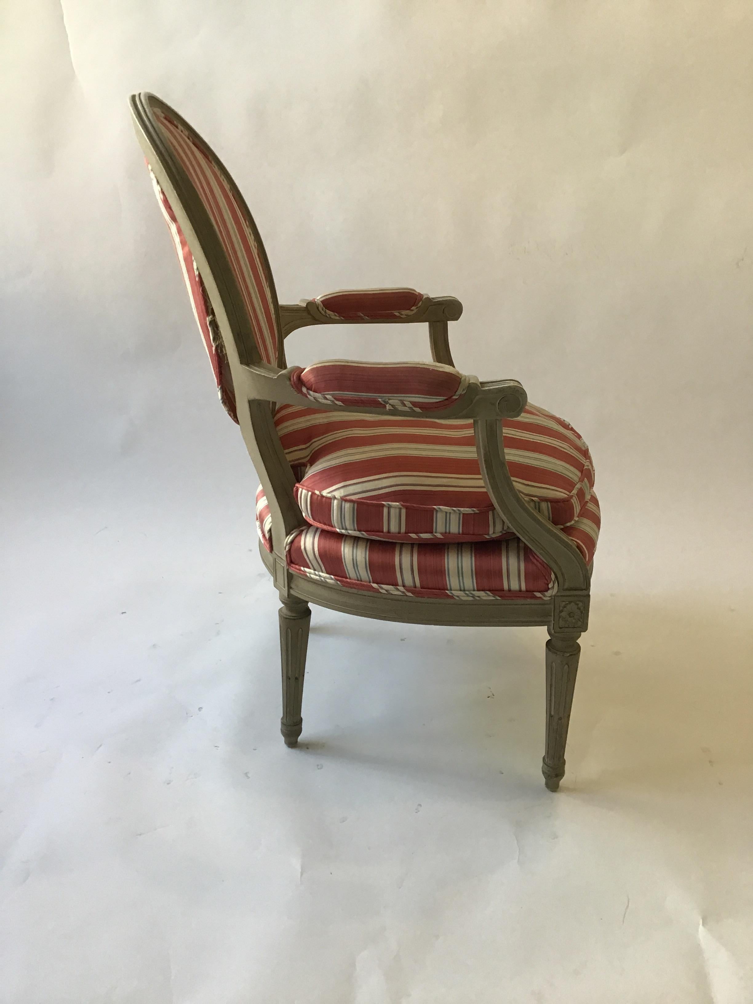 Pair of 1950s French Louis XVI Armchairs For Sale 2
