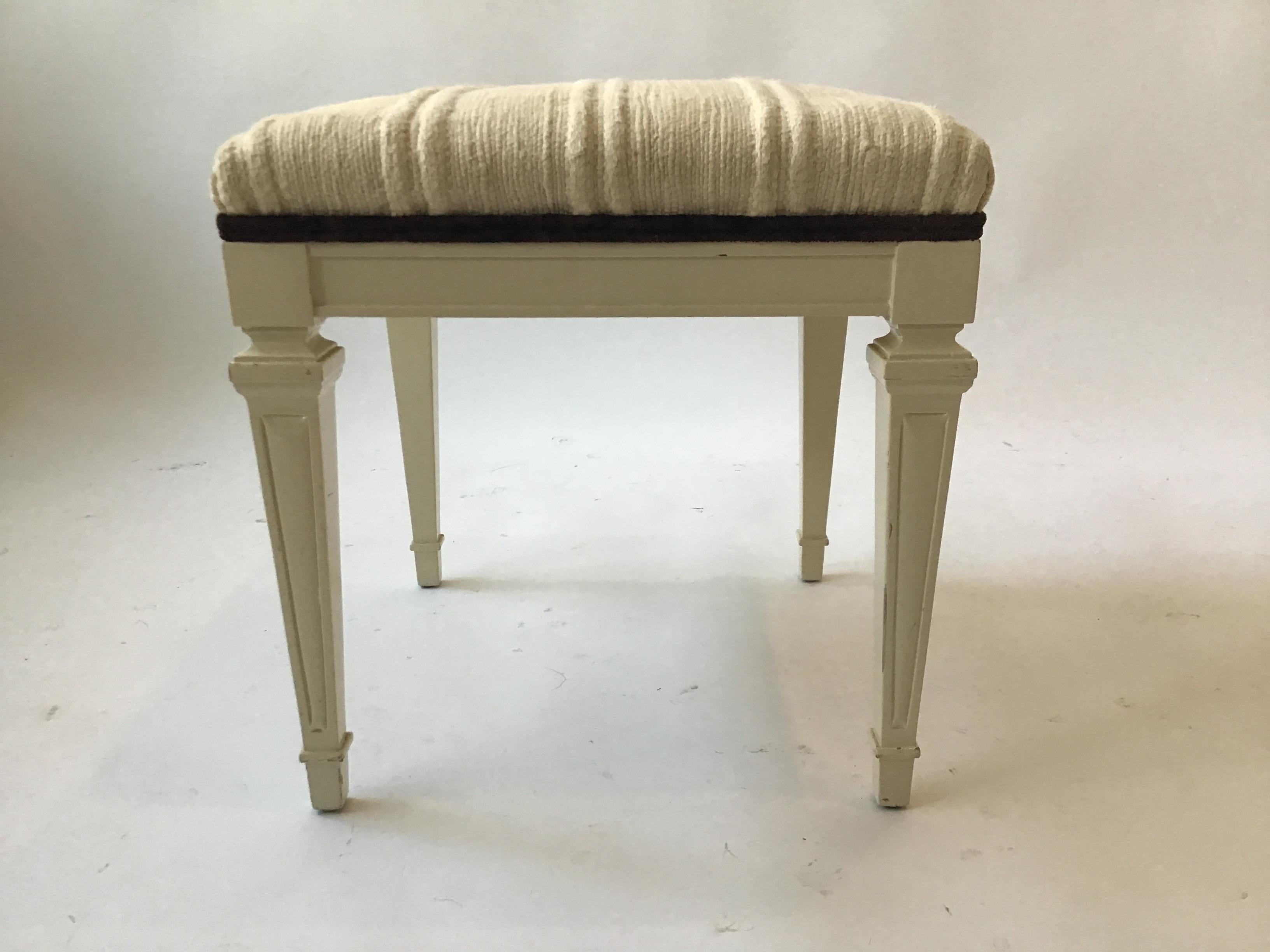 Mid-20th Century Pair of 1950s French Louis XVI Footstools For Sale
