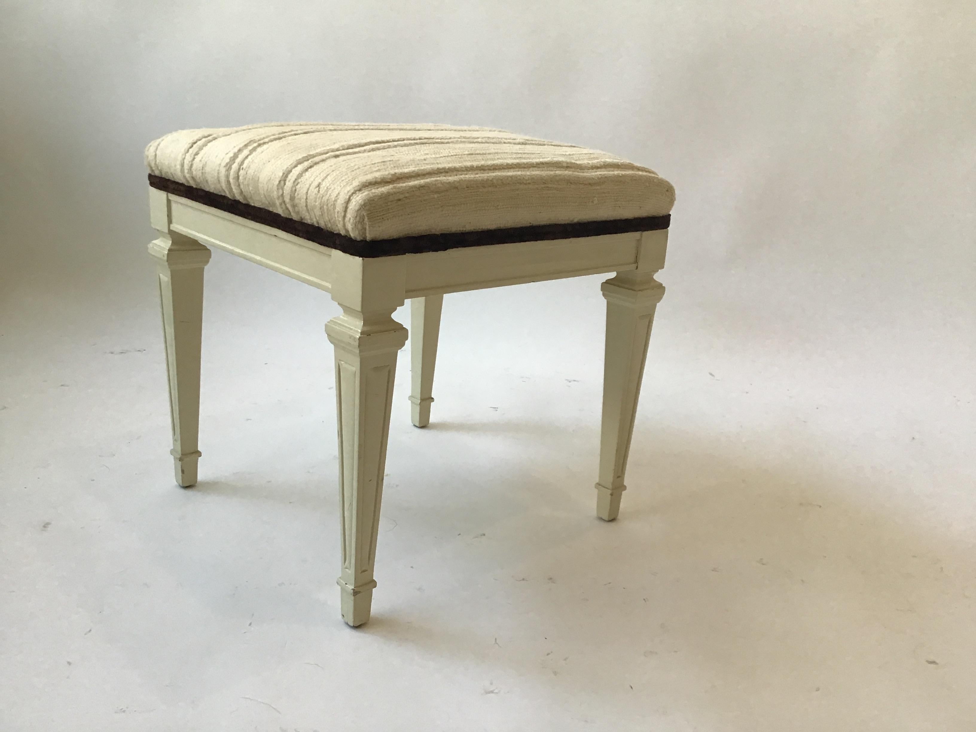 Wood Pair of 1950s French Louis XVI Footstools For Sale