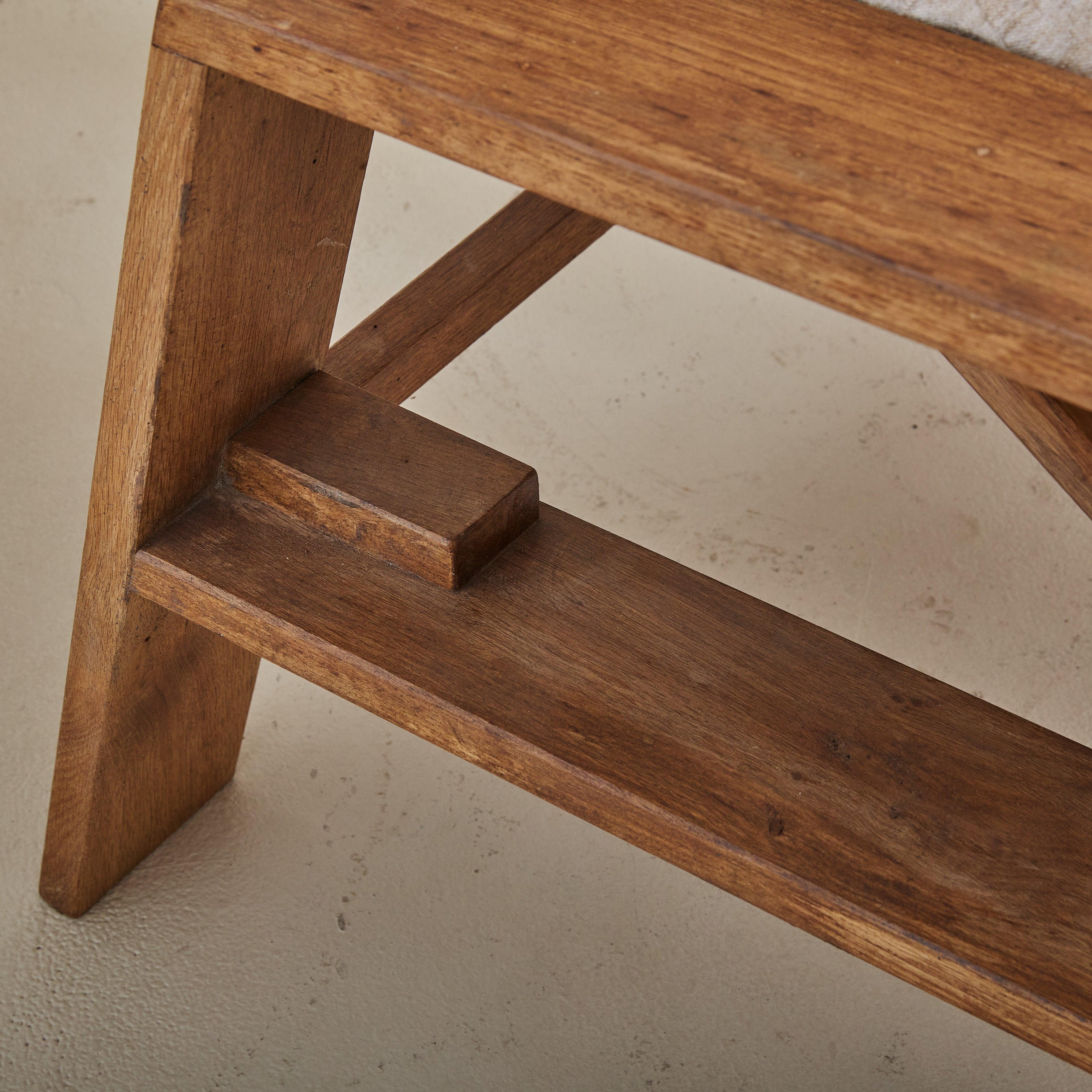 Pair of 1950's French Oak Armchairs, Reclinable For Sale 5