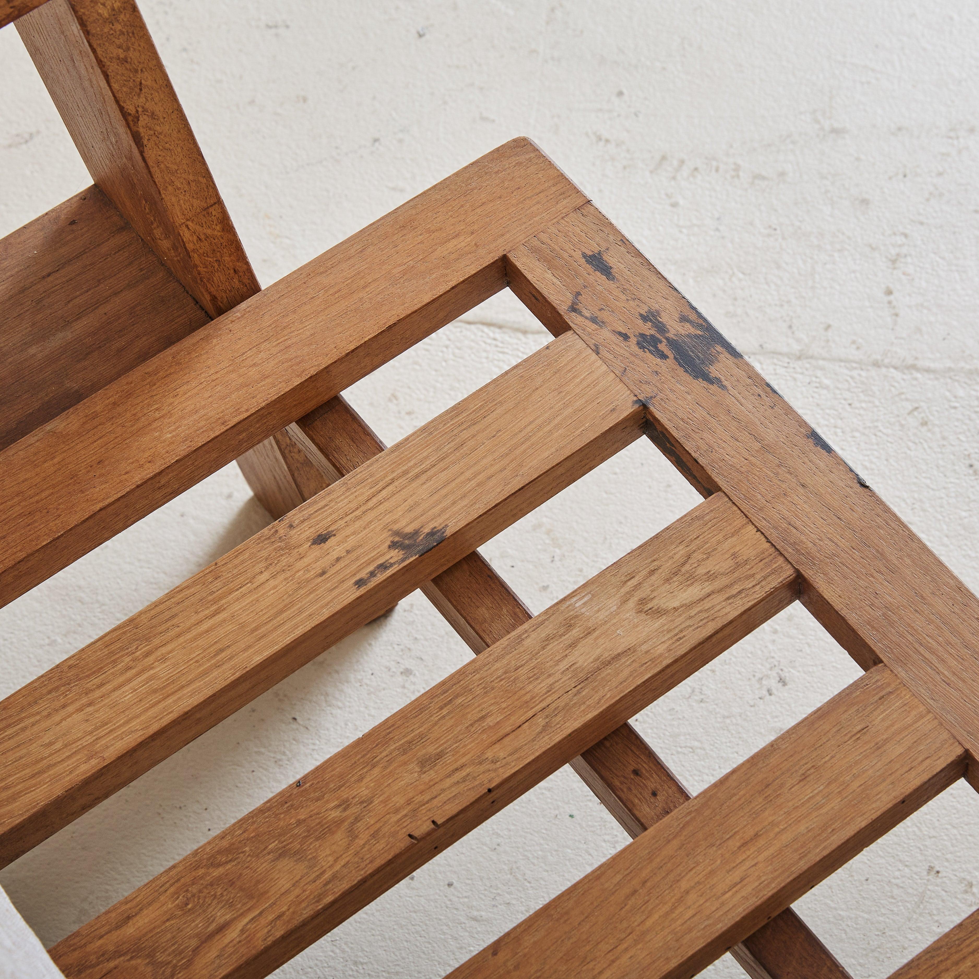 Pair of 1950's French Oak Armchairs, Reclinable For Sale 1