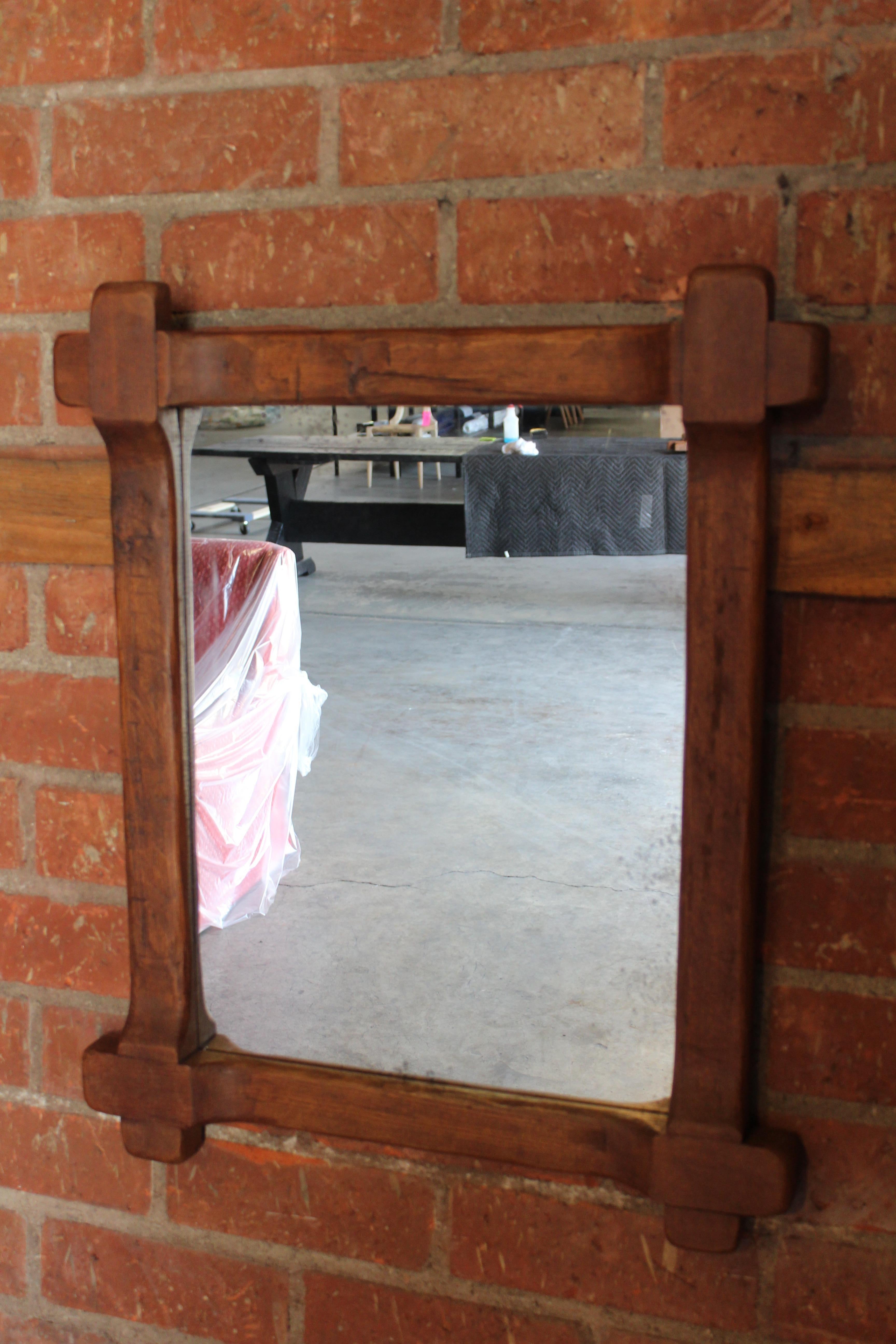 Pair of 1950s French Oak Mirrors 2