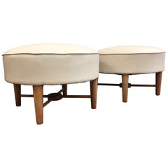 Pair of 1950s, French Ottomans