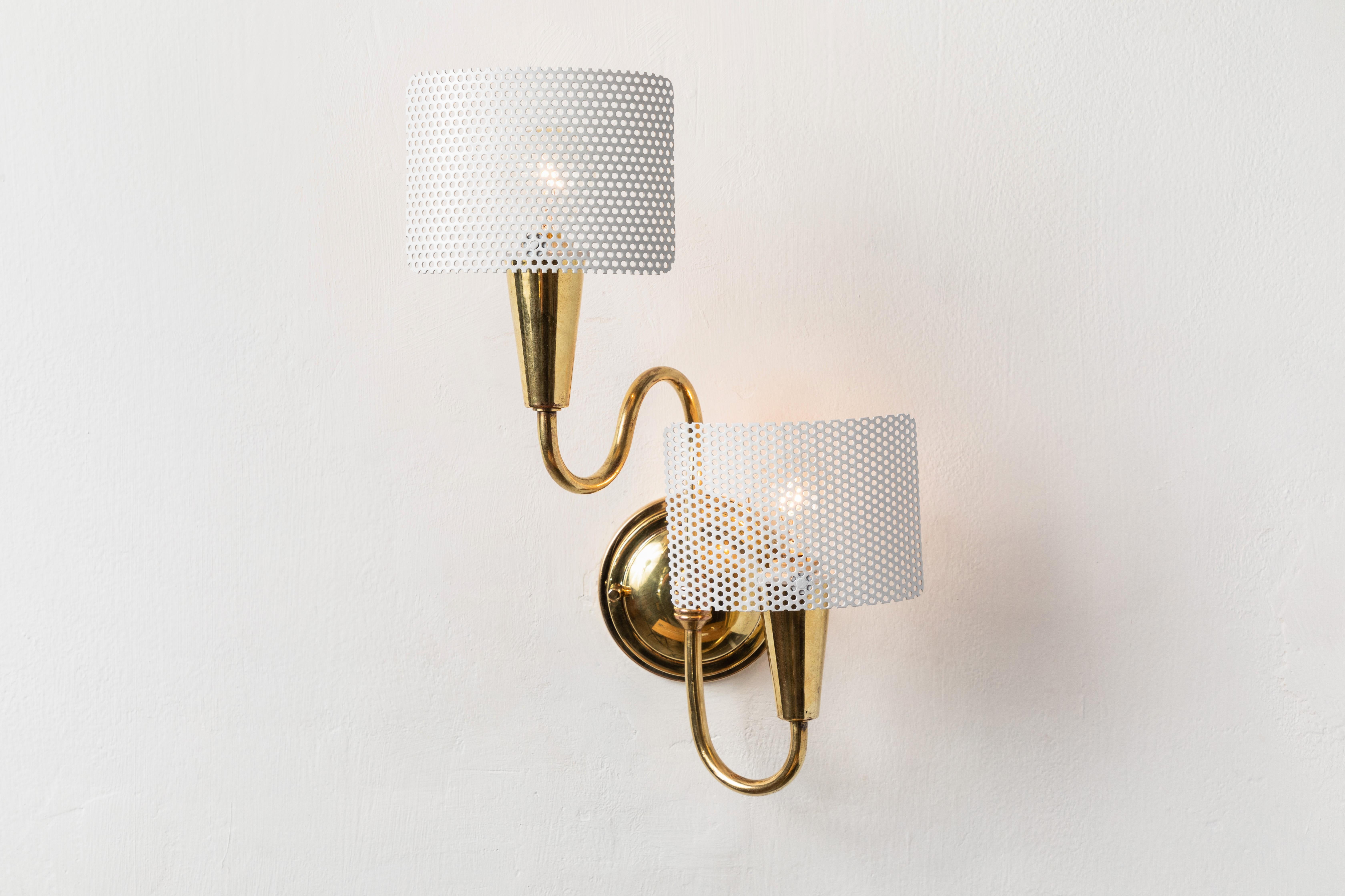 Pair of 1950s French Sculptural Sconces in the Style of Mathieu Matégot In Good Condition In Glendale, CA