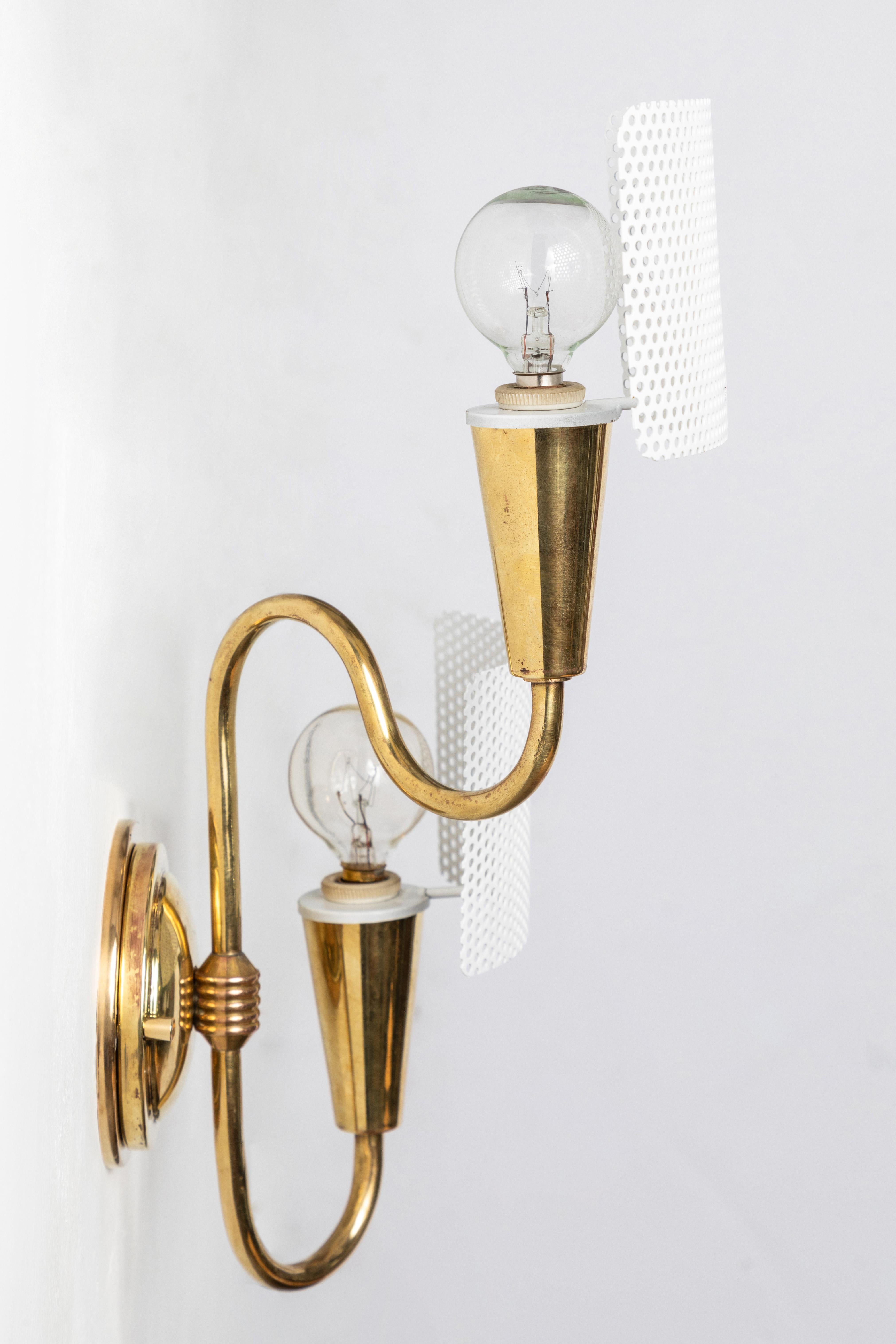 Mid-20th Century Pair of 1950s French Sculptural Sconces in the Style of Mathieu Matégot