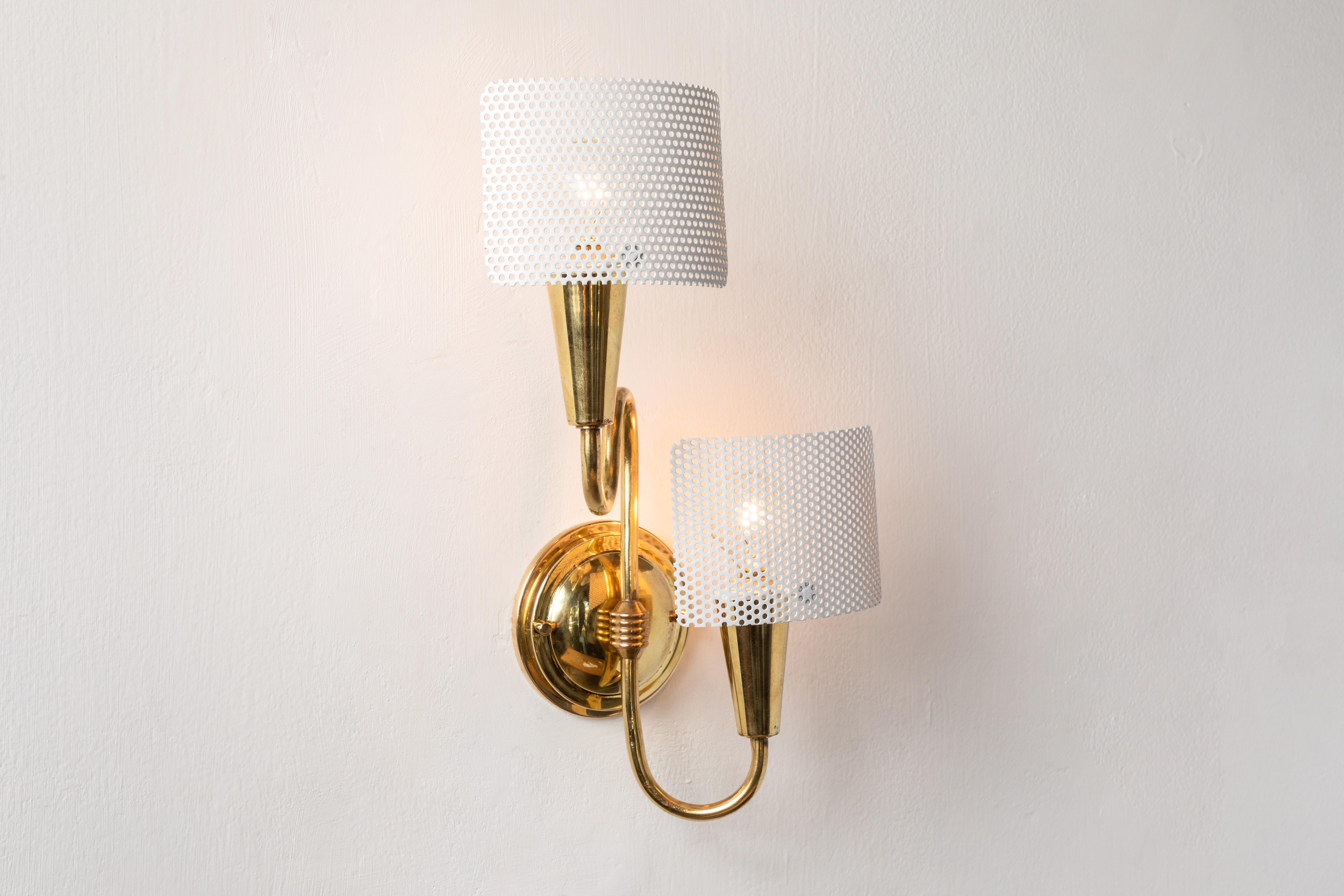 Pair of 1950s French Sculptural Sconces in the Style of Mathieu Matégot 2