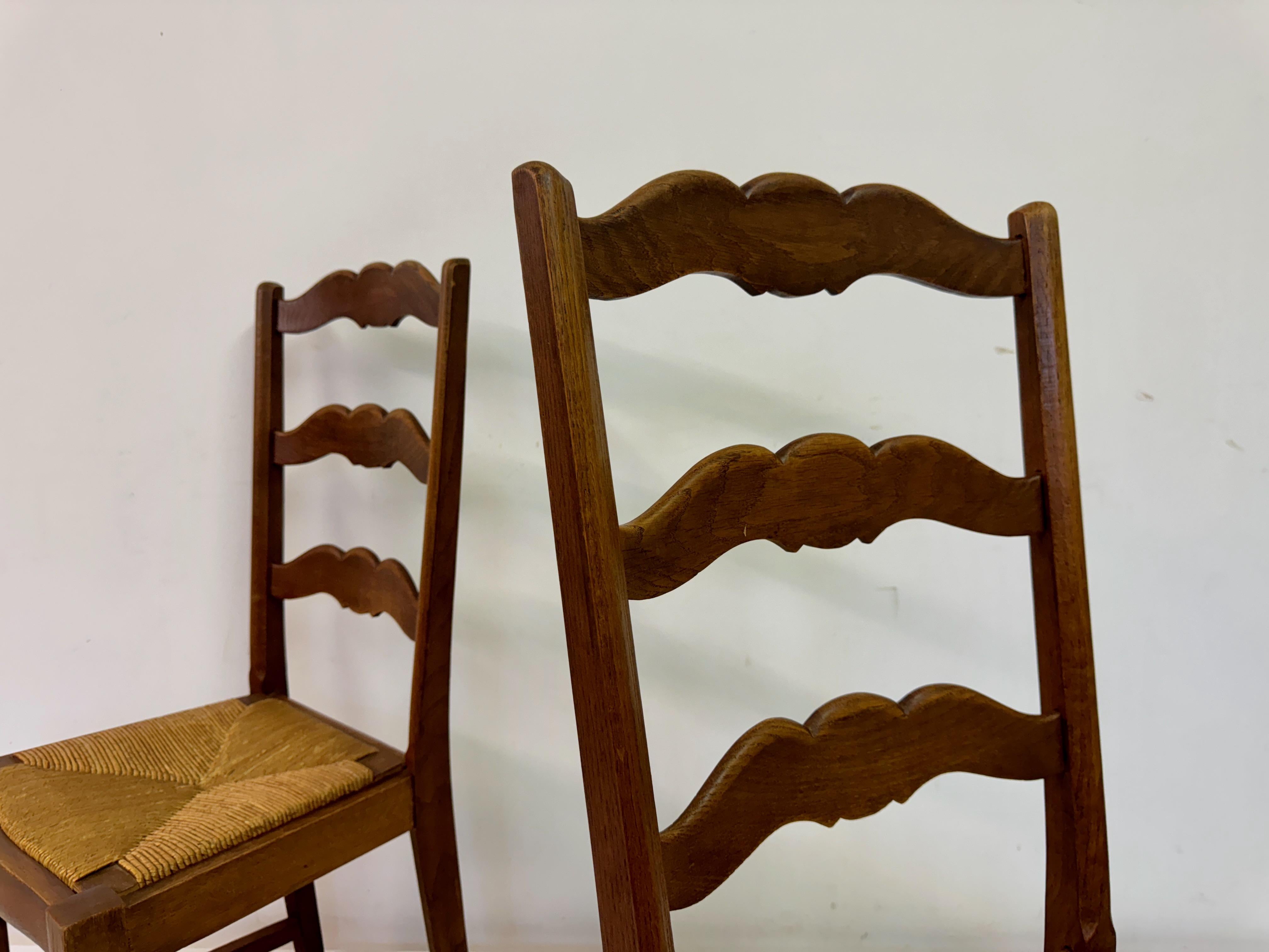 Pair of 1950s French Side Chairs in the Style of Charles Dudouyt For Sale 4