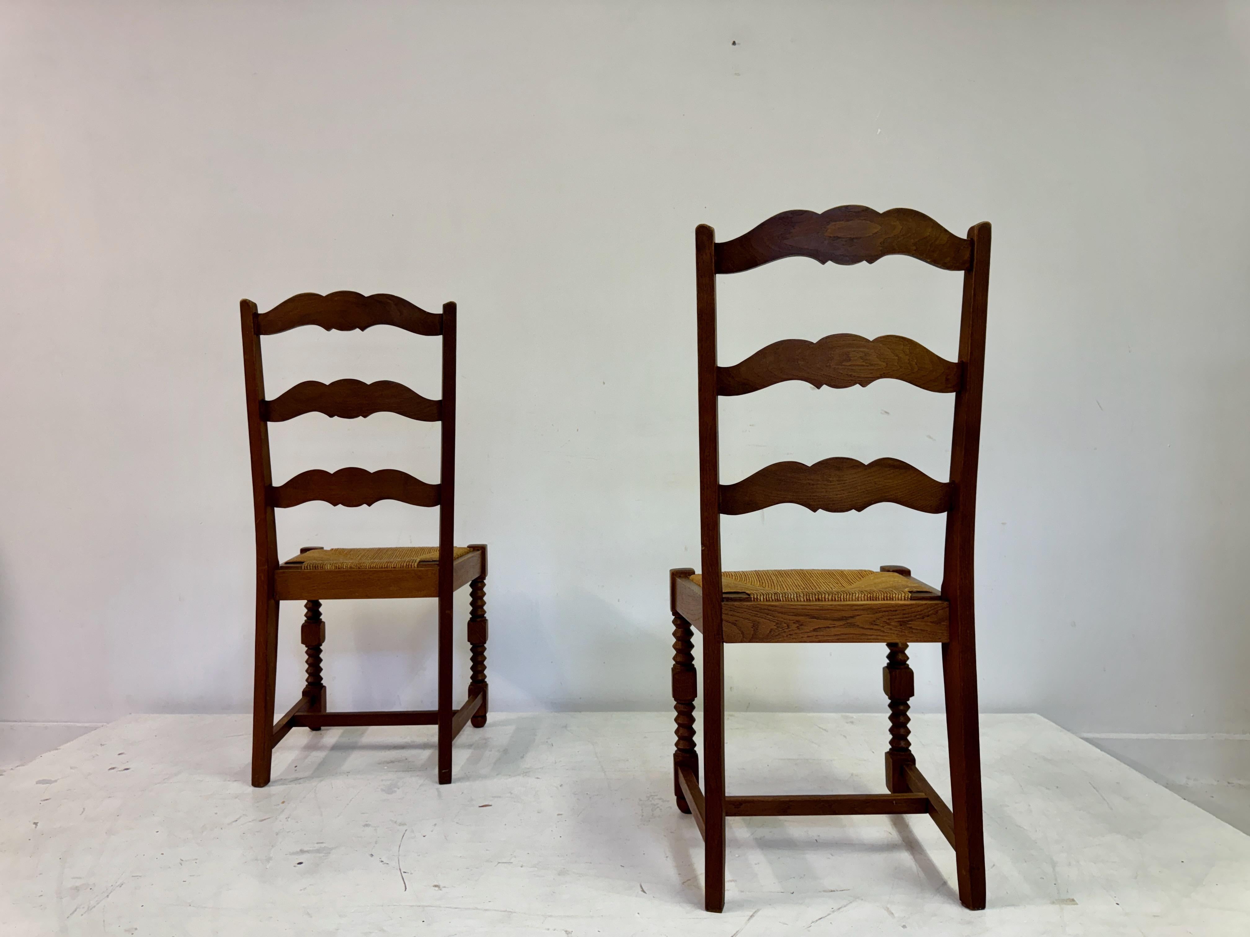 Pair of 1950s French Side Chairs in the Style of Charles Dudouyt For Sale 8