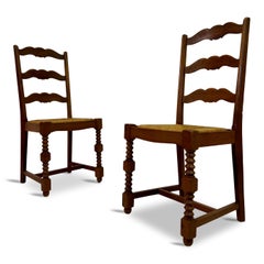 Paire de chaises d'appoint françaises des années 1950 dans le style de Charles Dudouyt