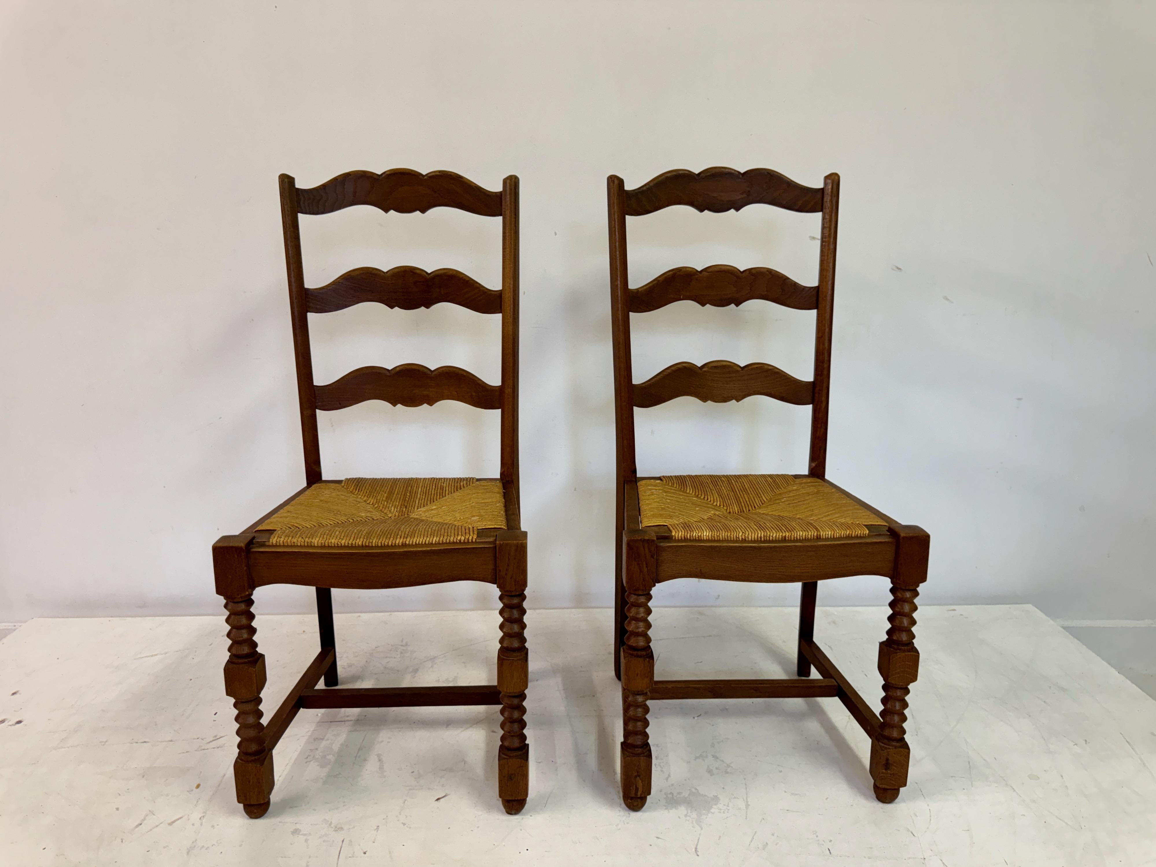 Pair of 1950s French Side Chairs in the Style of Charles Dudouyt In Good Condition For Sale In London, London