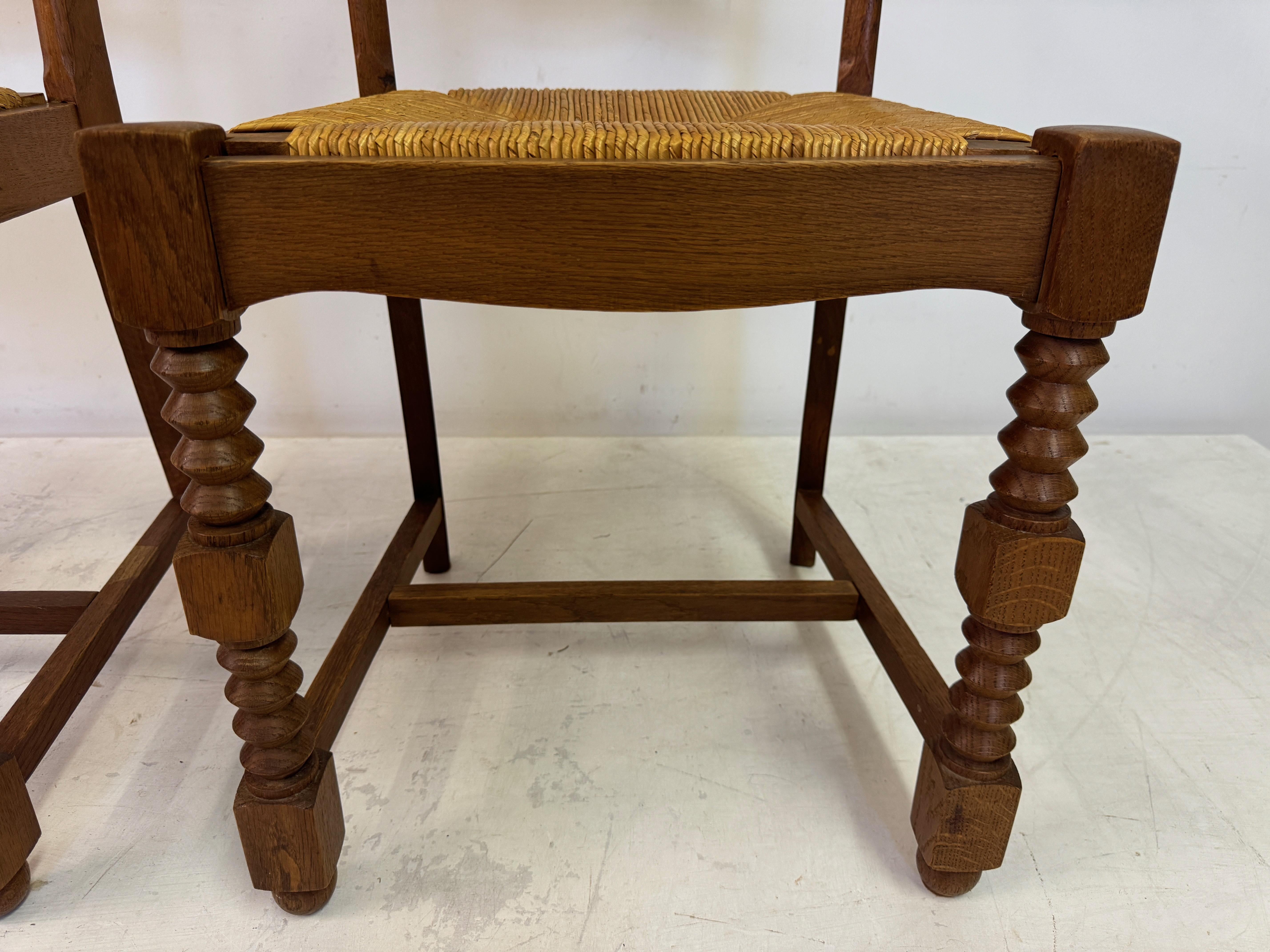 20th Century Pair of 1950s French Side Chairs in the Style of Charles Dudouyt For Sale