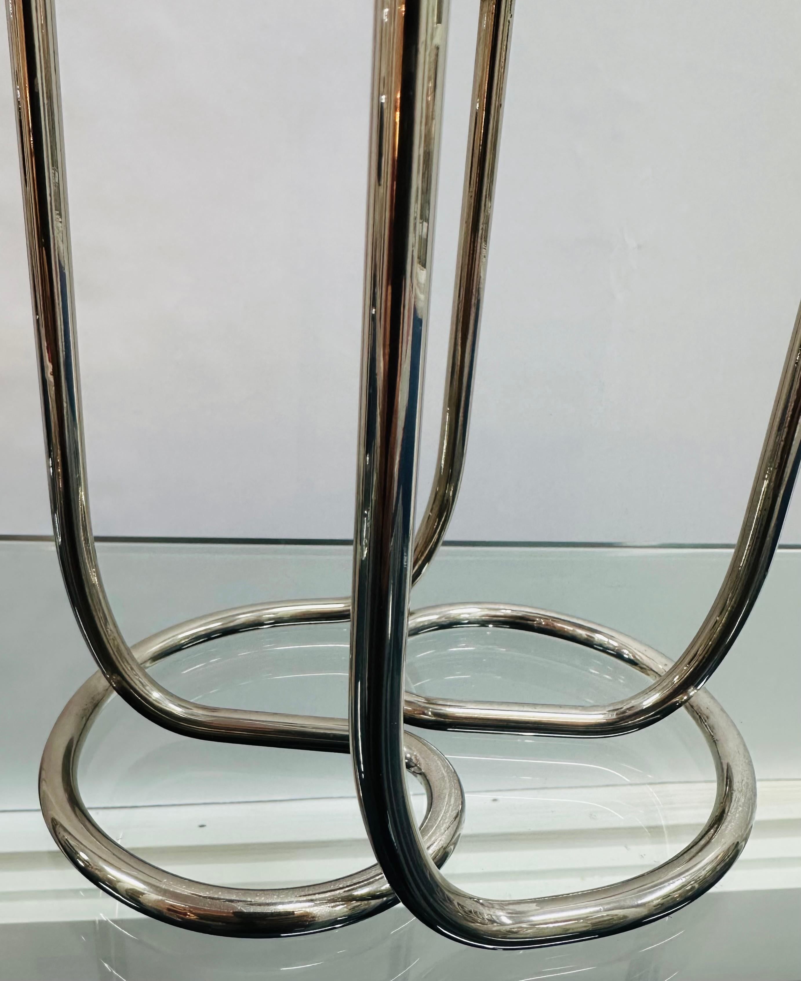 Pair of 1950s German Silver Plate Candleholders in the style Wilhelm Wagenfeld For Sale 9