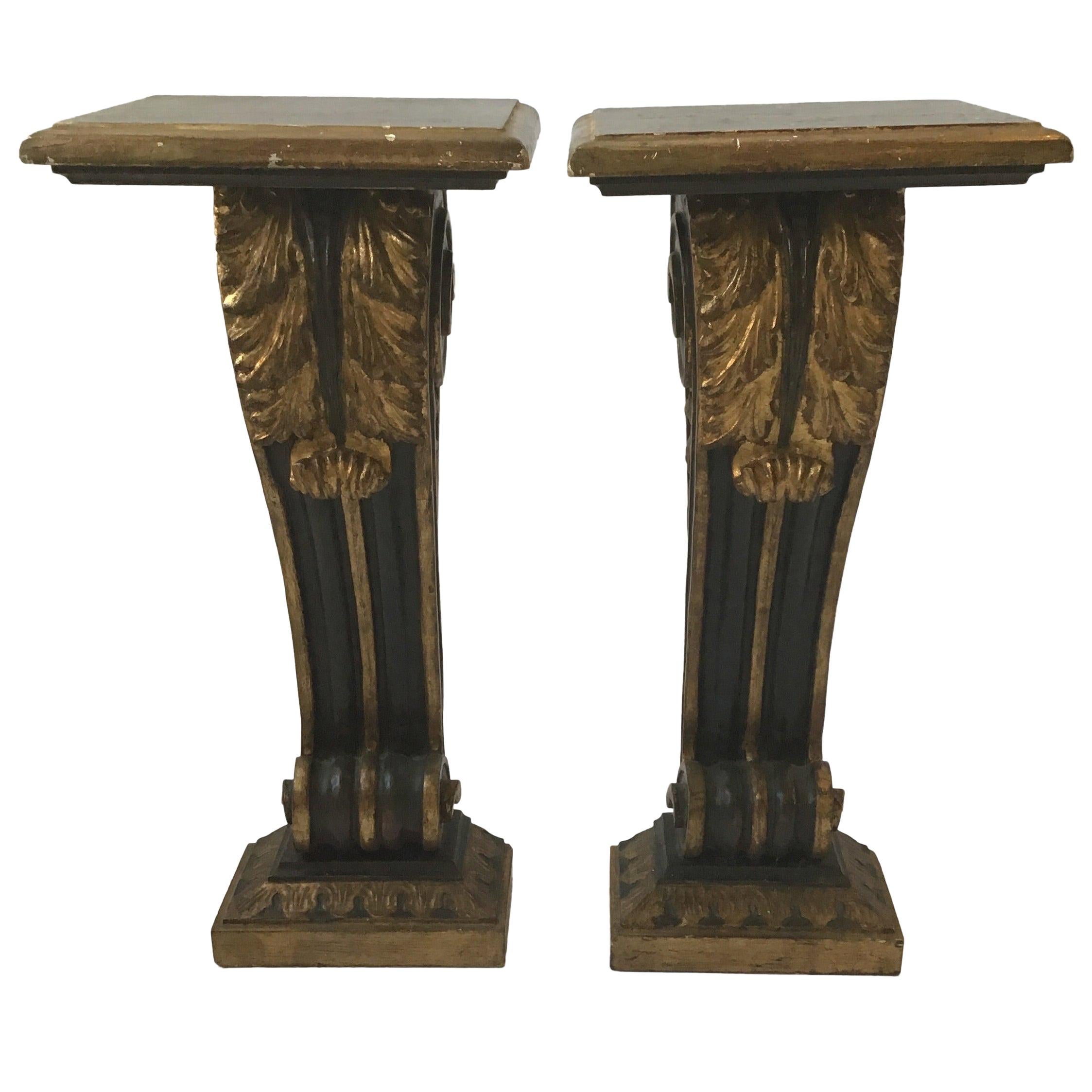 Pair of 1950s Giltwood French Empire Style Consoles For Sale