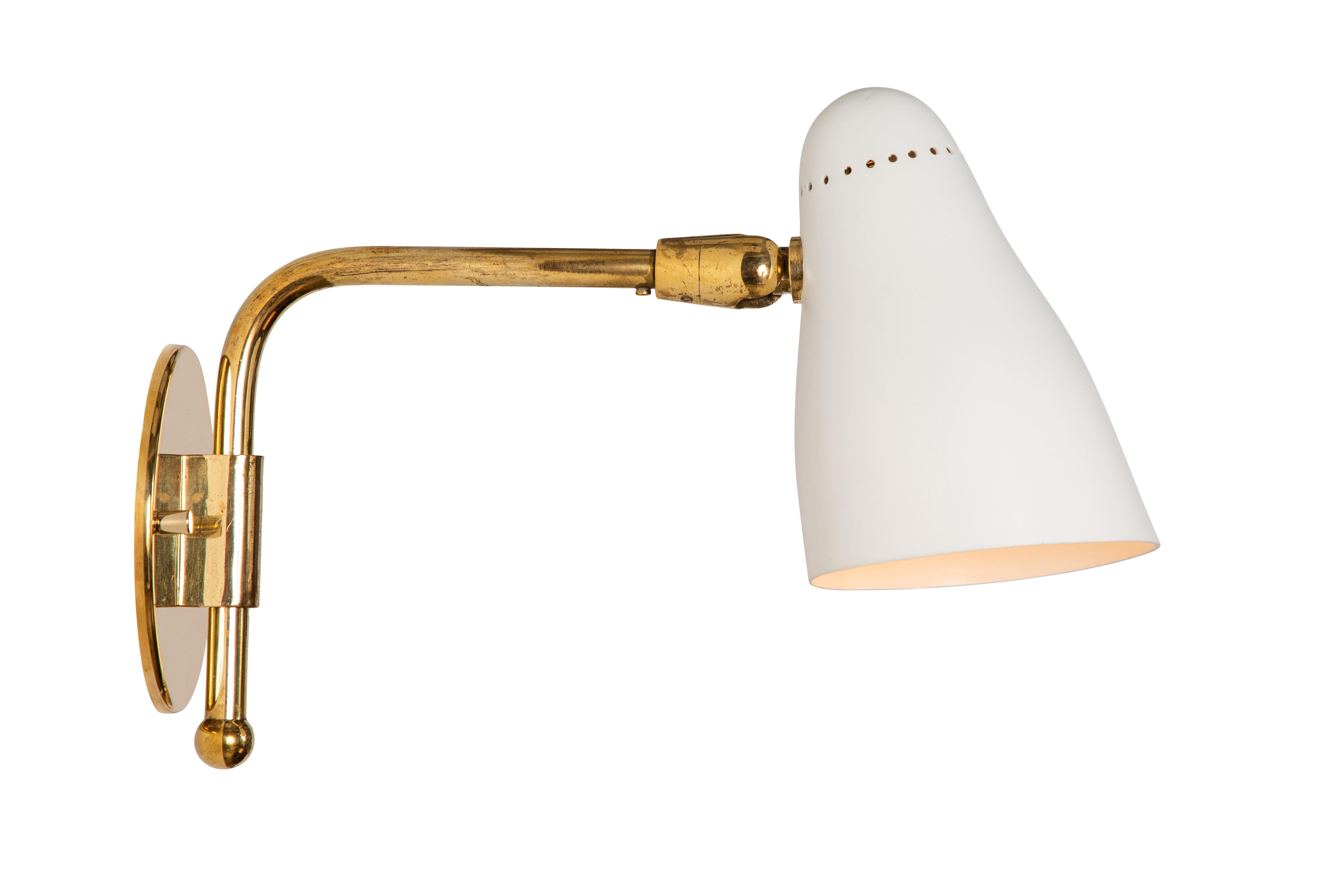 Mid-Century Modern Pair of 1950s Giuseppe Ostuni Articulating Arm Sconces for O-Luce