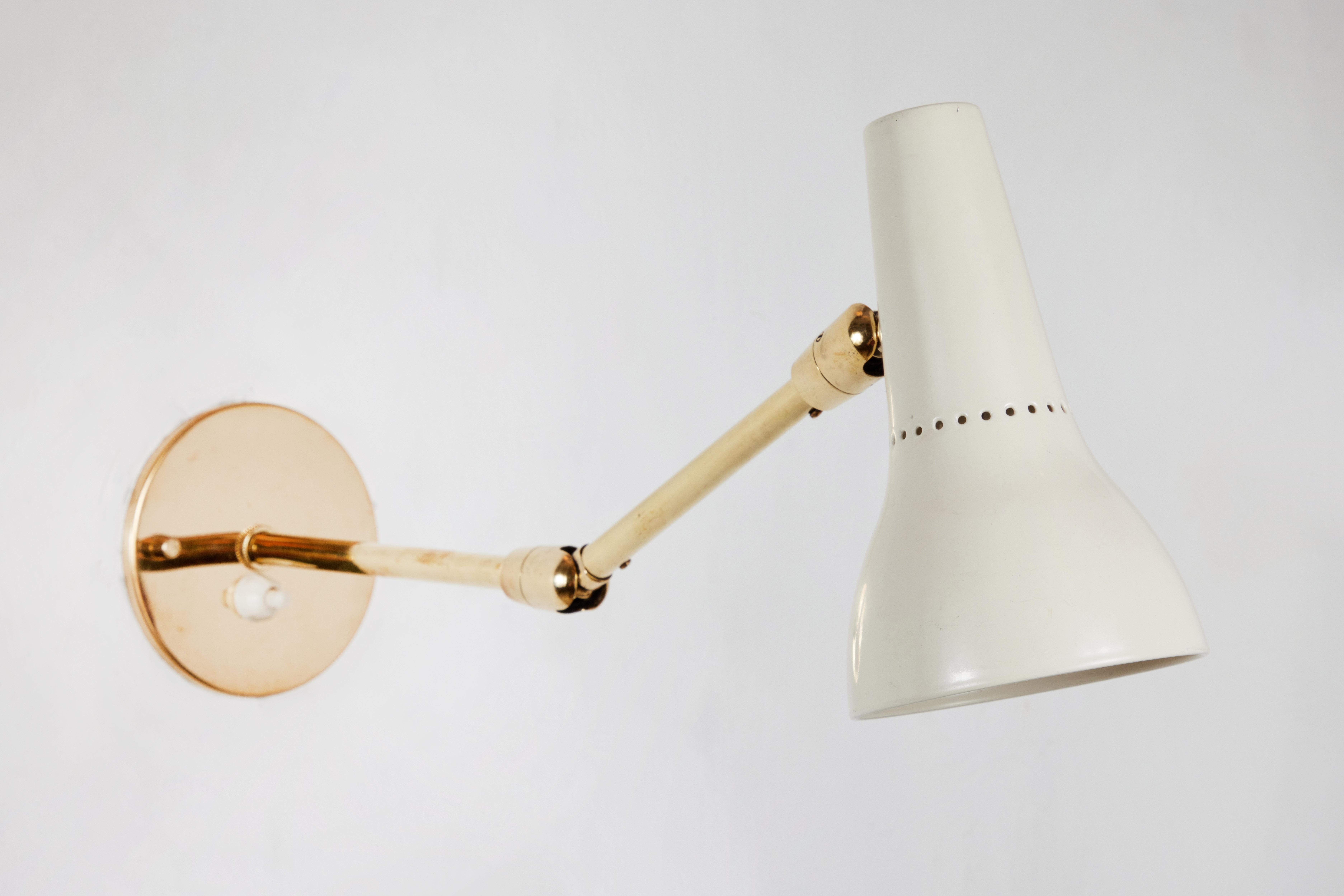 Pair of 1950s Giuseppe Ostuni Articulating Wall Lamps for O-Luce 6
