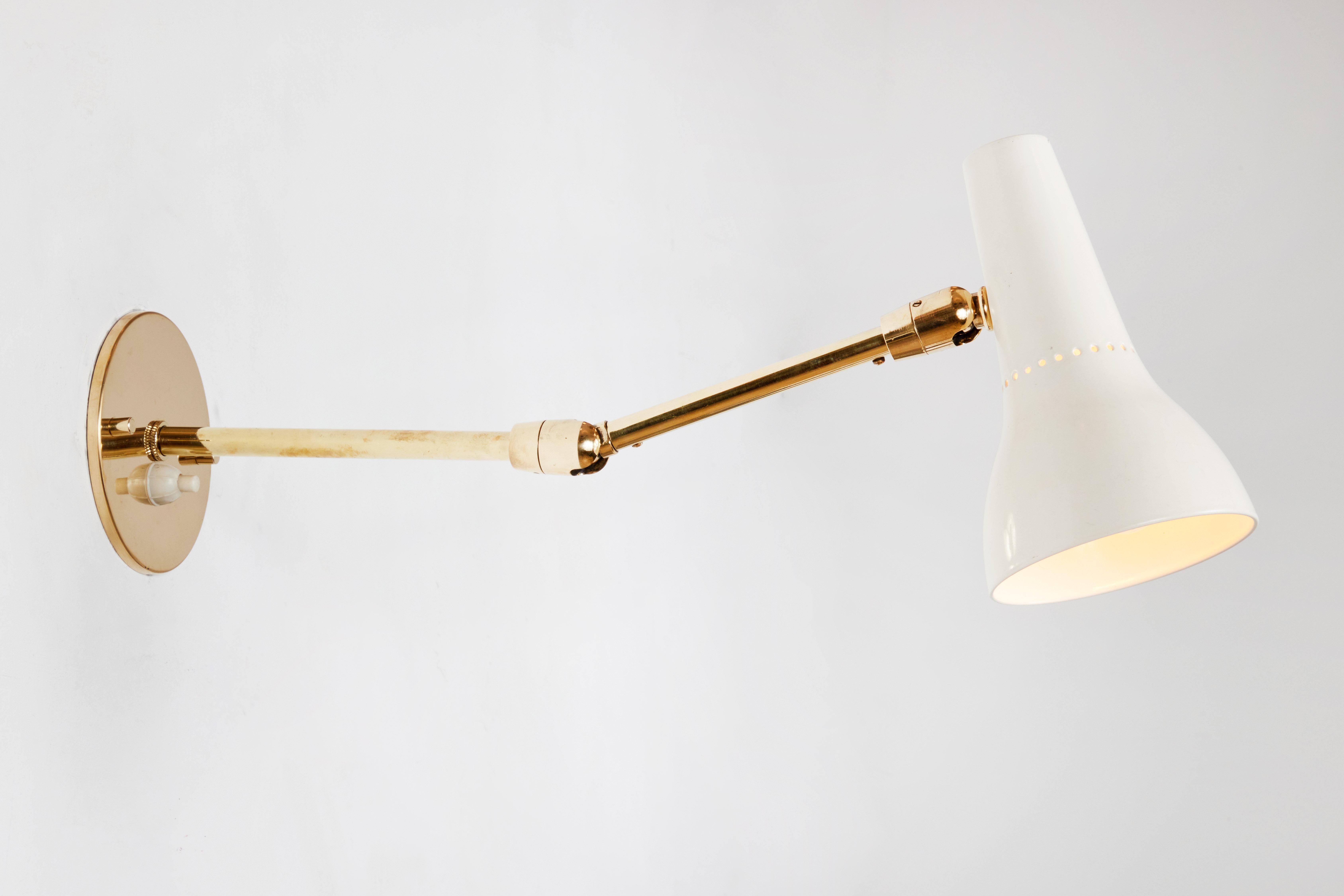 Mid-20th Century Pair of 1950s Giuseppe Ostuni Articulating Wall Lamps for O-Luce For Sale