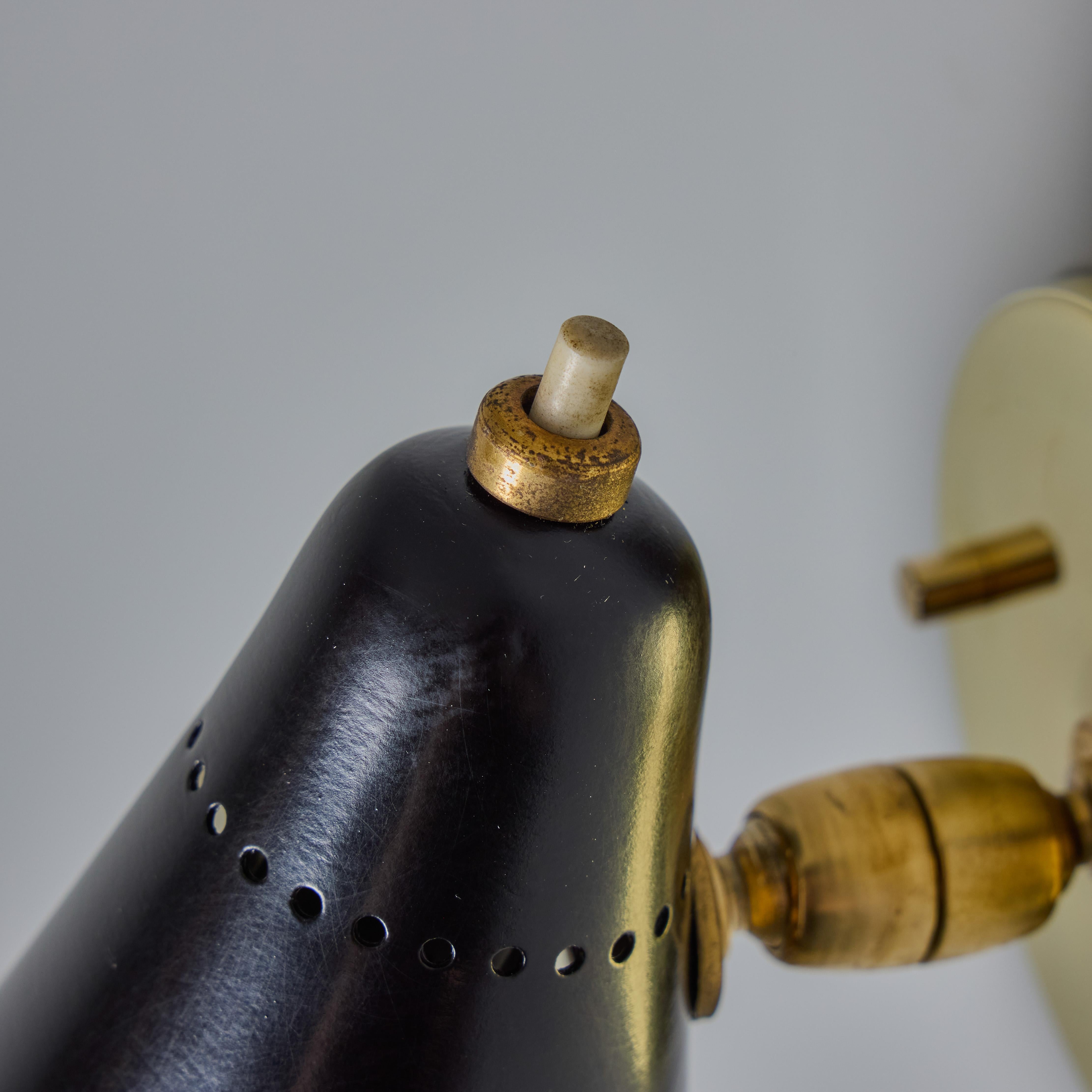 Pair of 1950s Giuseppe Ostuni Model #101 Black Articulating Sconces for O-Luce For Sale 7