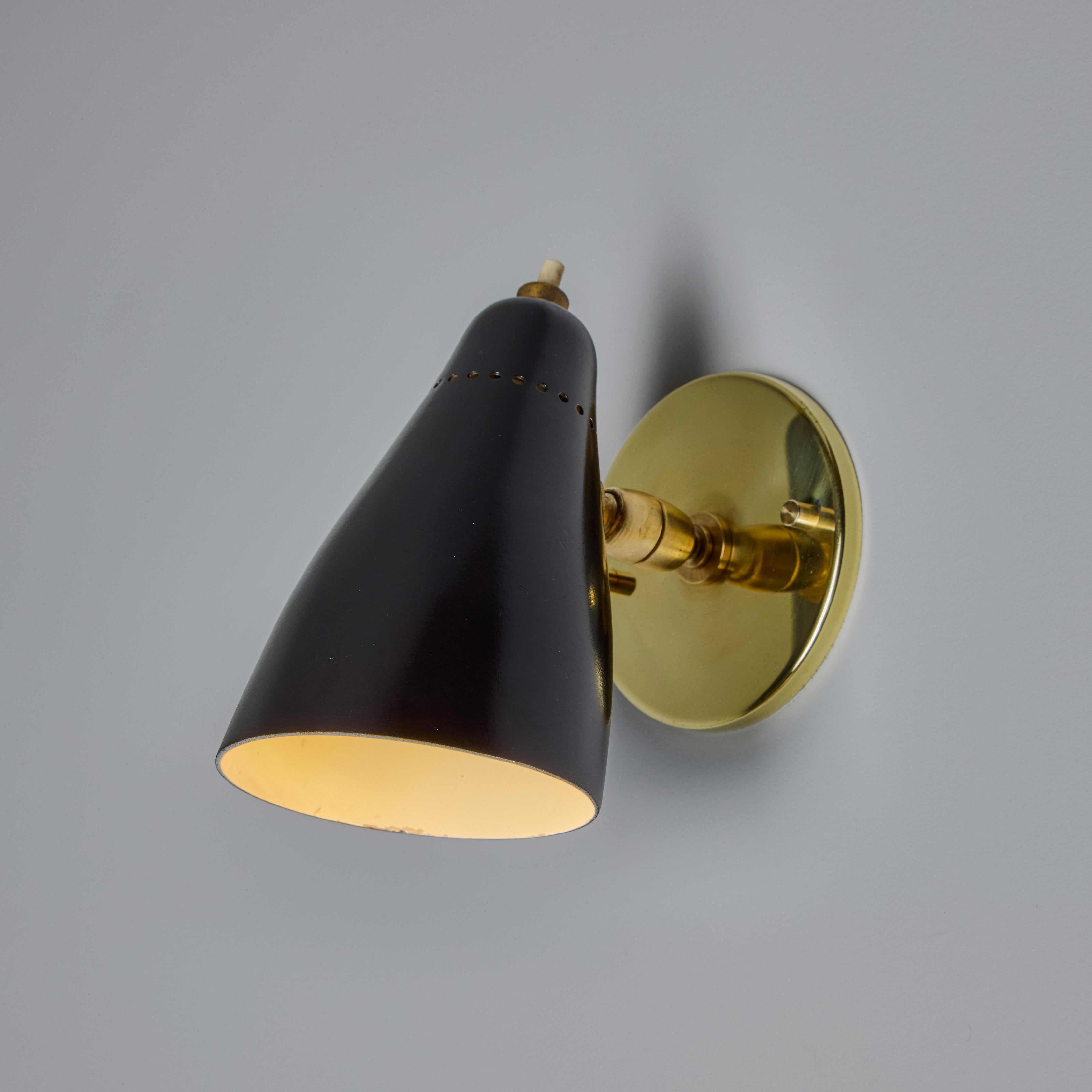 Pair of 1950s Giuseppe Ostuni Model #101 Black Articulating Sconces for O-Luce For Sale 11