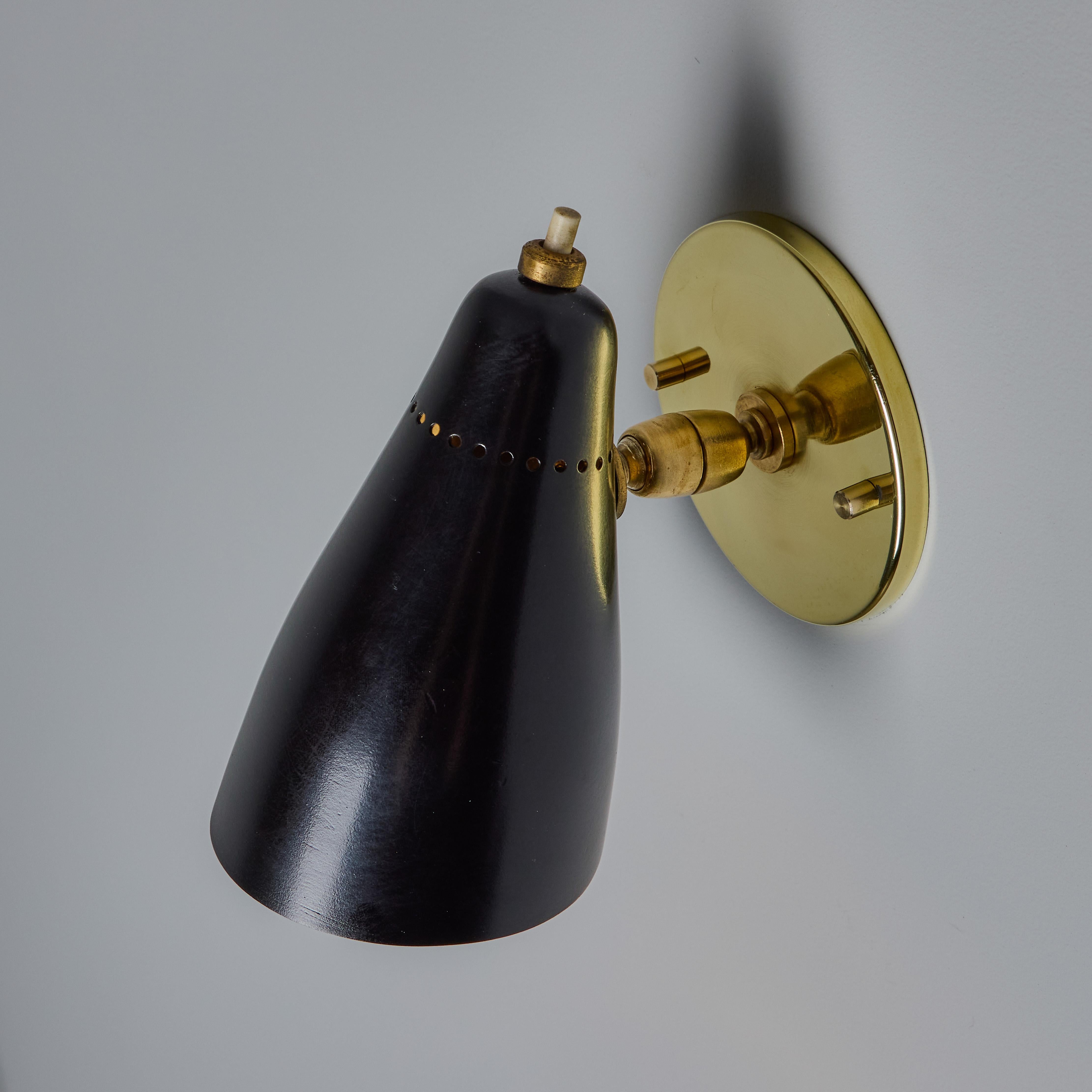 Pair of 1950s Giuseppe Ostuni Model #101 Black Articulating Sconces for O-Luce For Sale 12