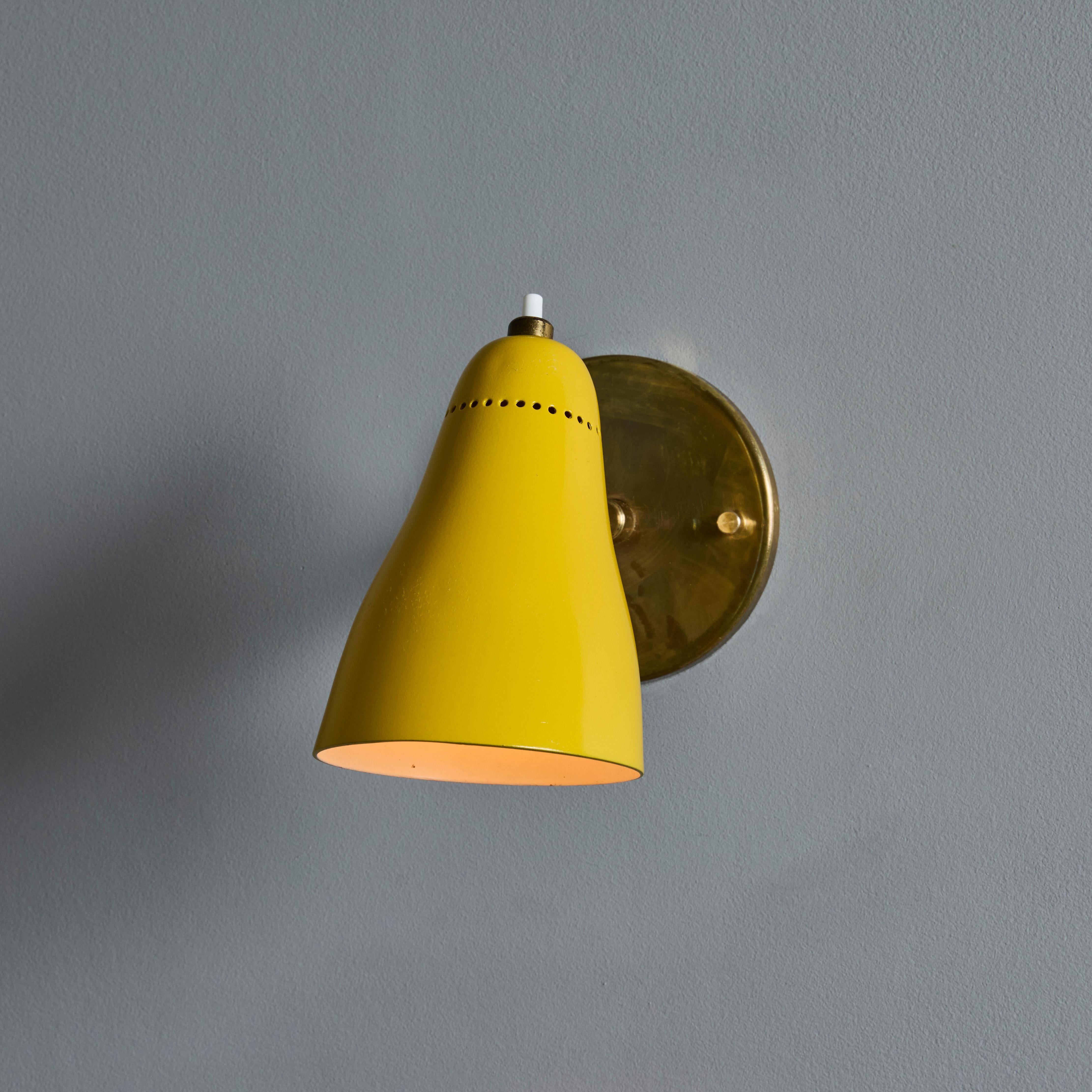 Coppia di lampade gialle snodabili Giuseppe Ostuni Model #101 degli anni '50 per O-Luce in vendita 8