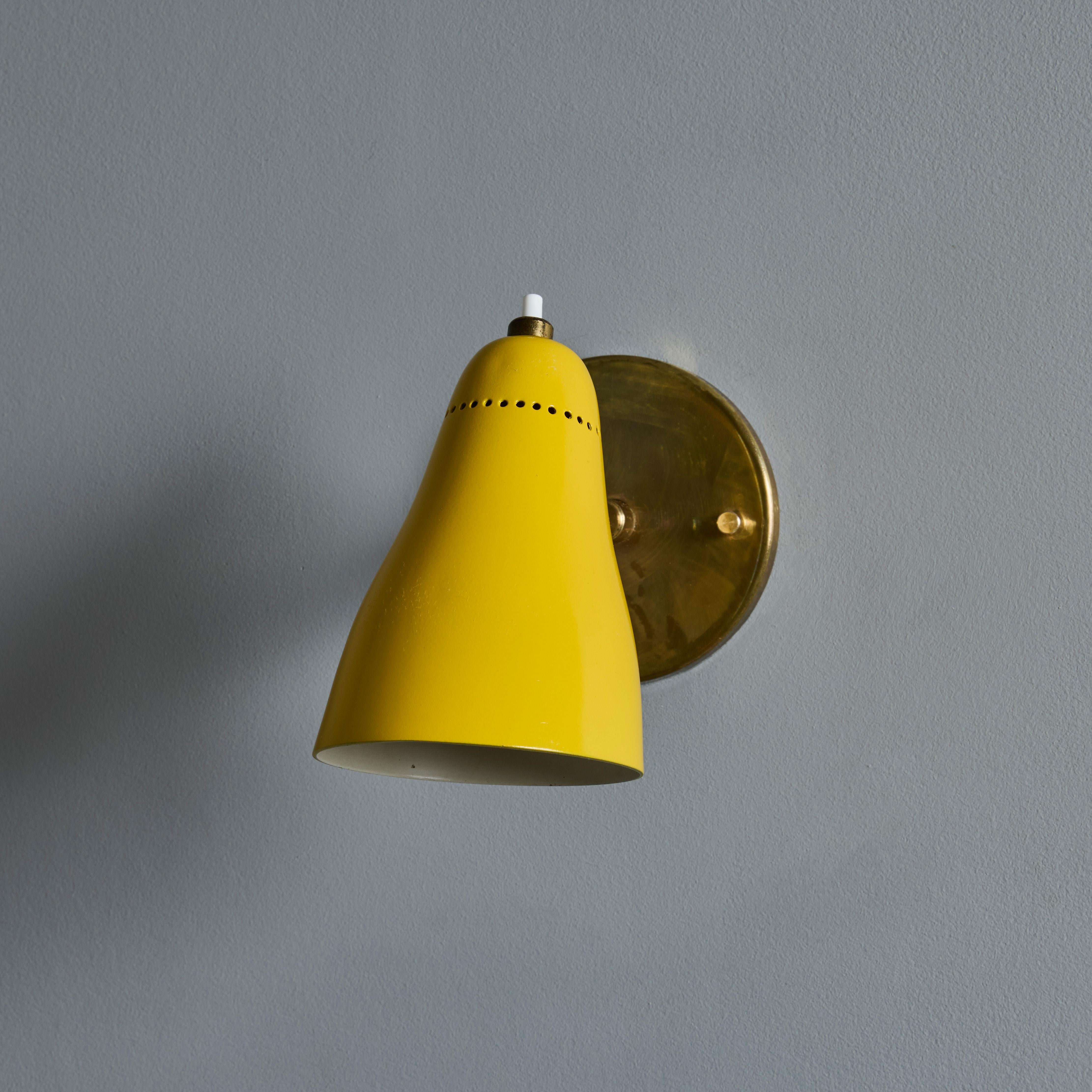 Coppia di lampade gialle snodabili Giuseppe Ostuni Model #101 degli anni '50 per O-Luce in vendita 9