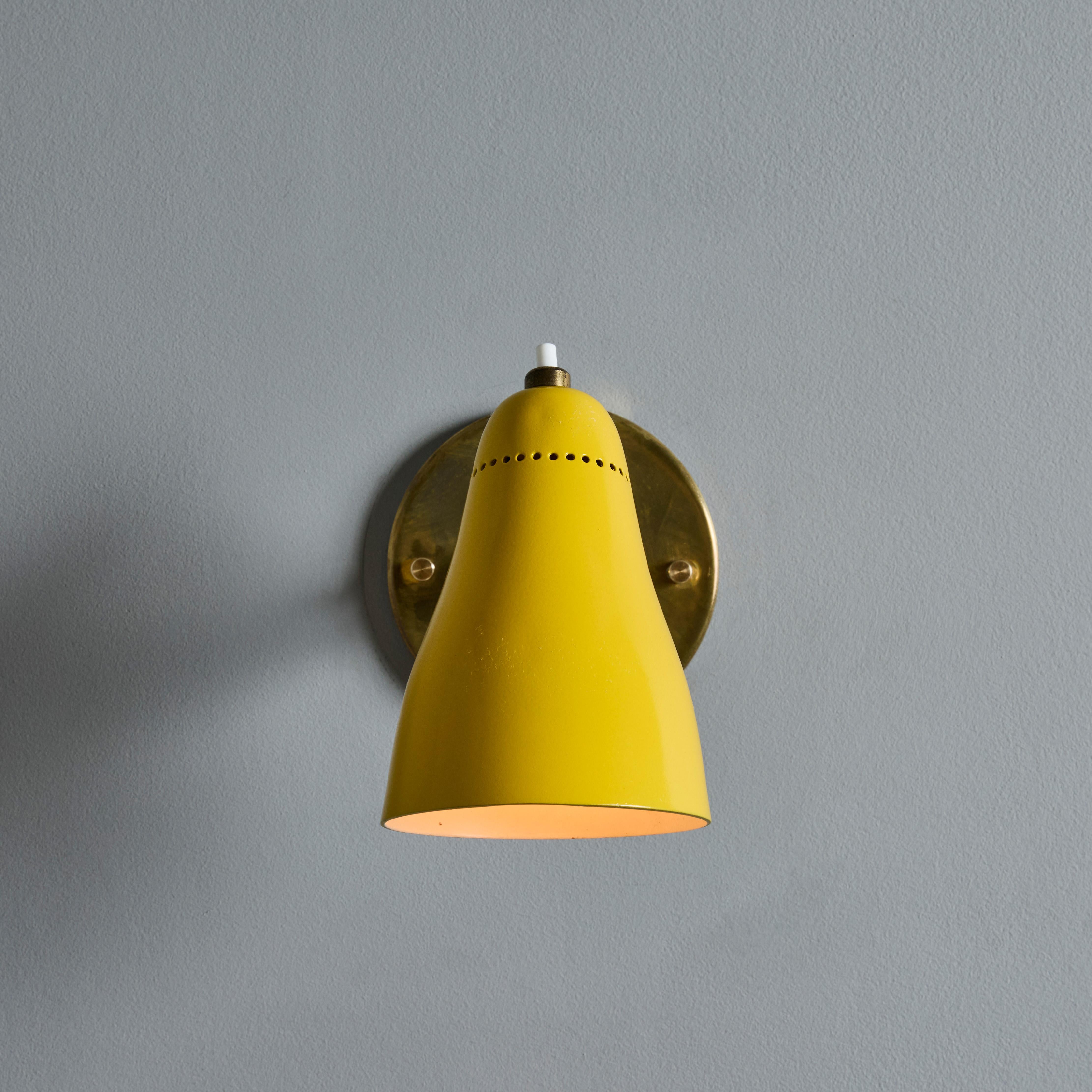 Coppia di lampade gialle snodabili Giuseppe Ostuni Model #101 degli anni '50 per O-Luce in vendita 10