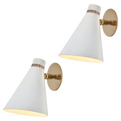 Pair of 1950s Giuseppe Ostuni Model #109 Articulating Wall Lamps for O-Luce