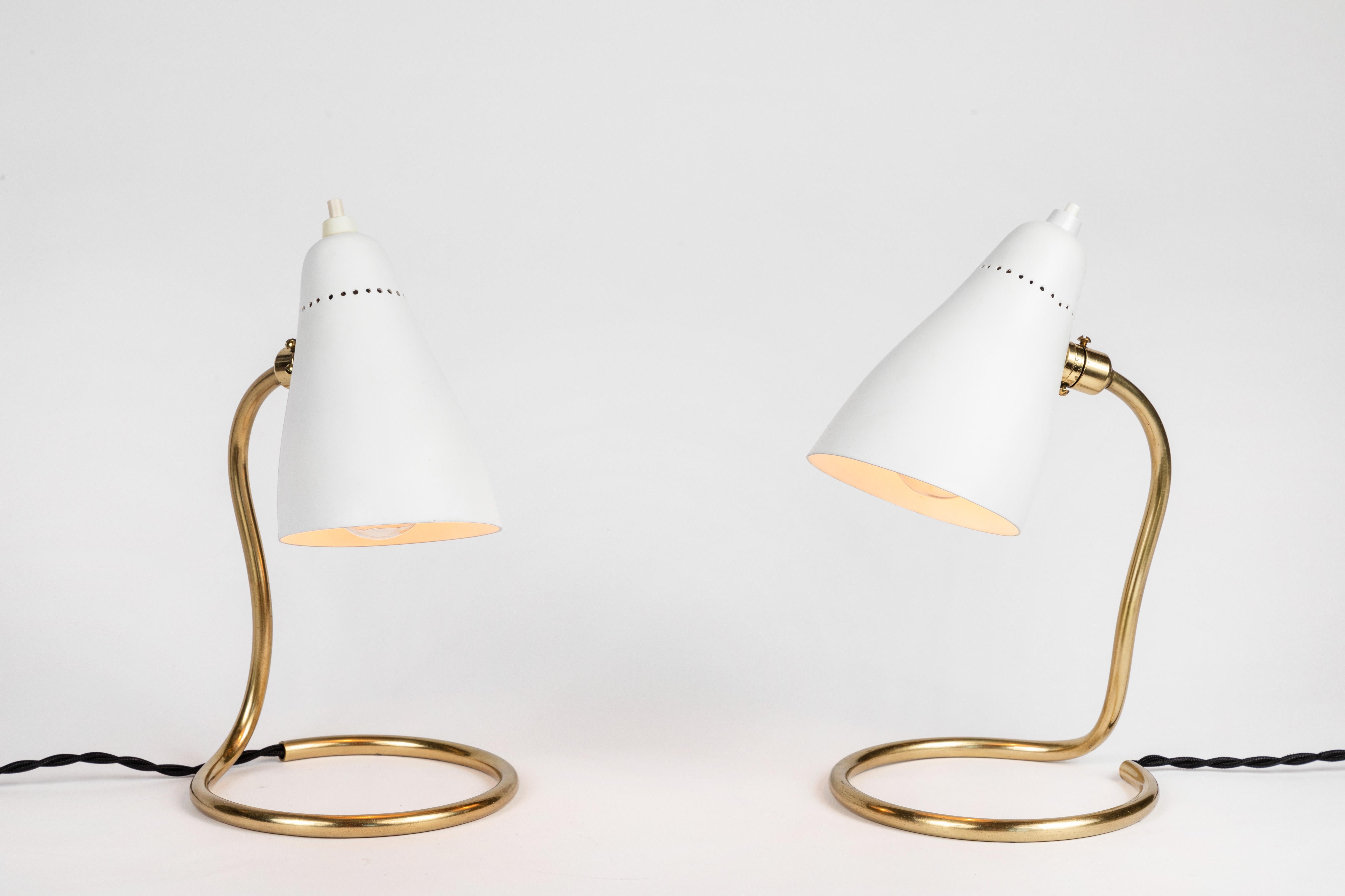 Italian Pair of 1950s Giuseppe Ostuni 'Vipere' Table Lamps for O-Luce