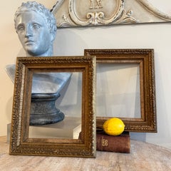 Pair of 1950's Gold Gilded Wood Art Frames, Empire Style
