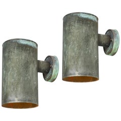 Pair of 1950s Hans-Agne Jakobsson Cylindrical Outdoor Sconces