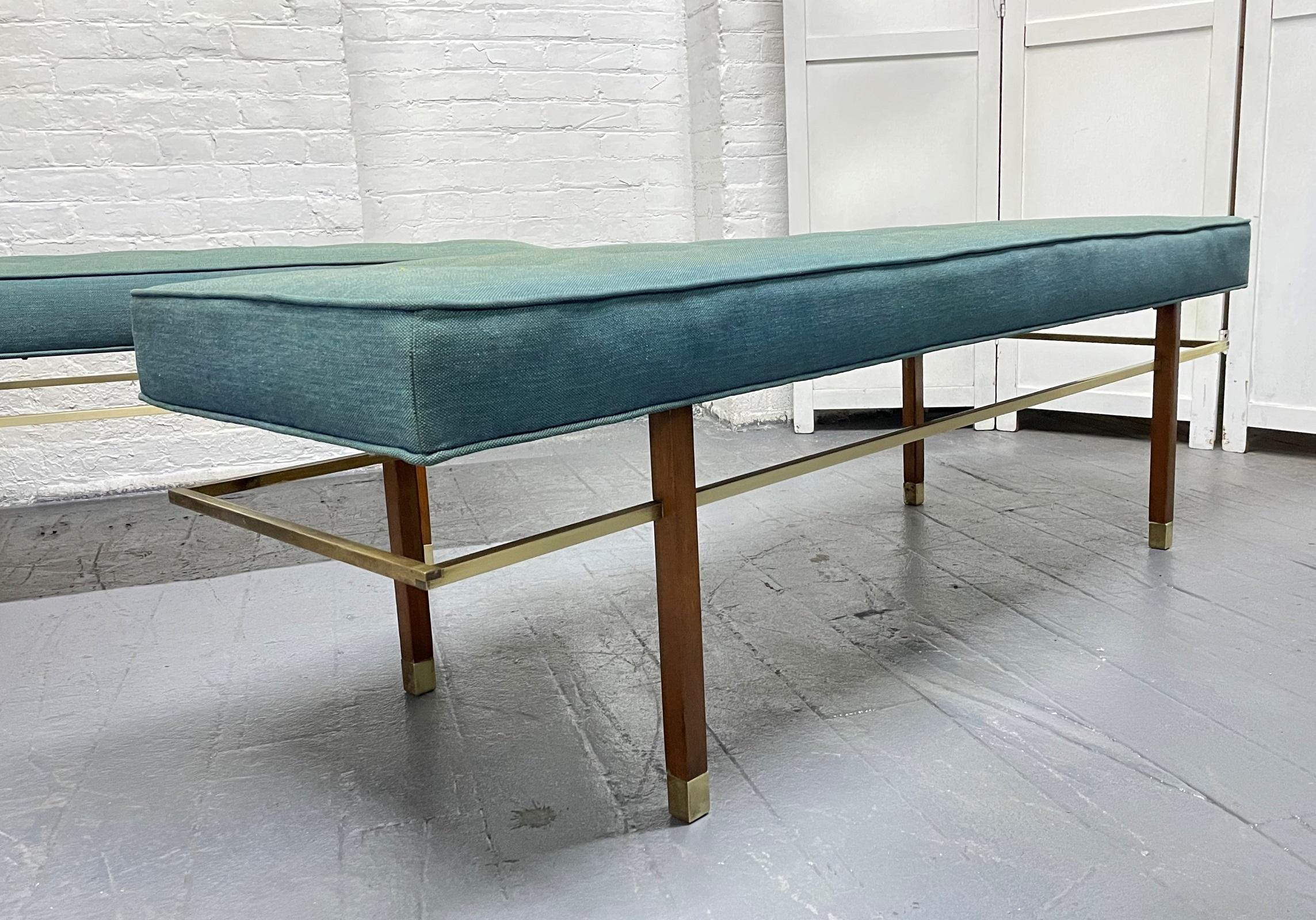 Mid-Century Modern  1950s Harvey Probber Pair Brass Floating Benches