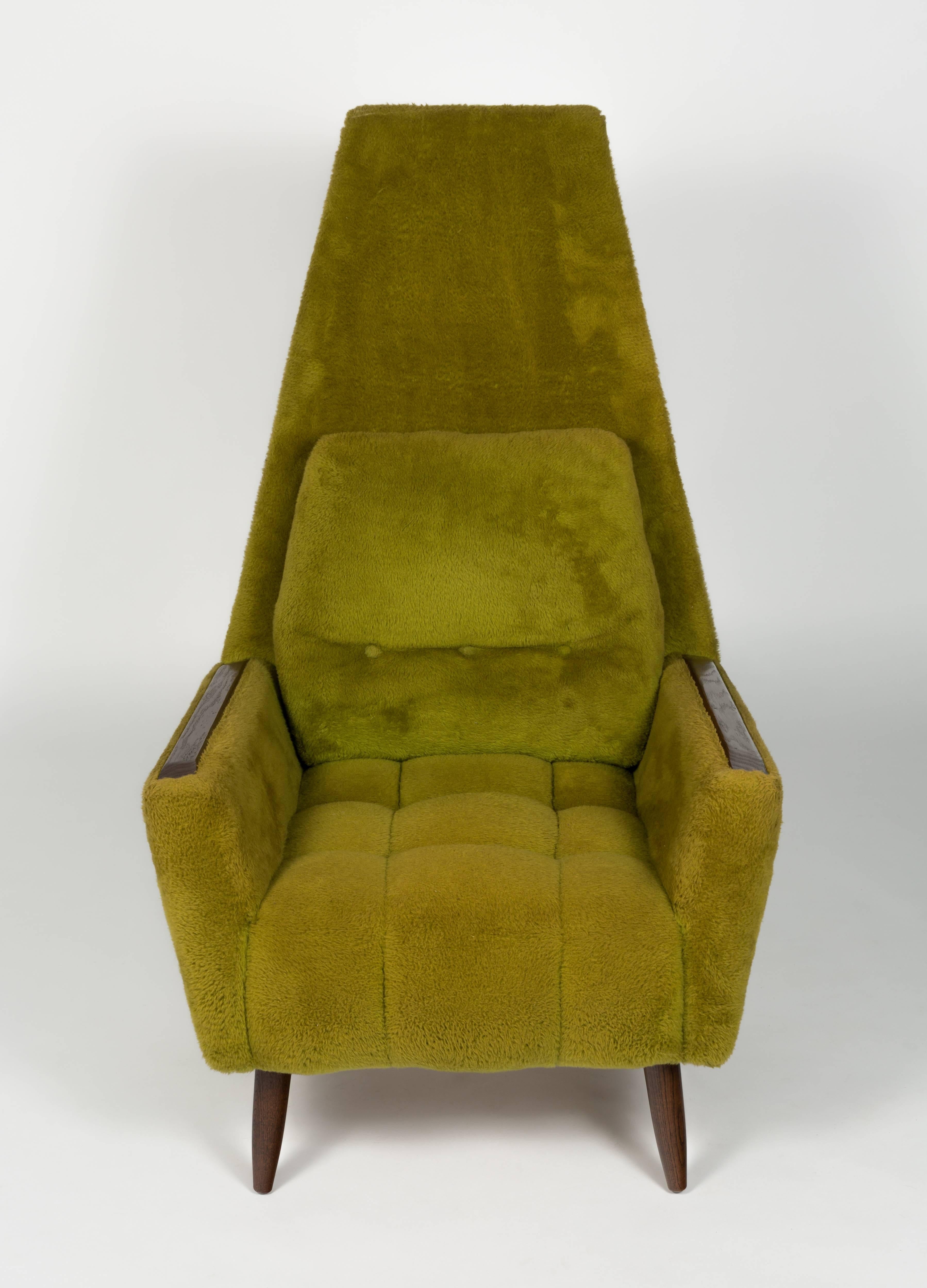 Pair of 1950s high back lounge chair in the Kagan or Pearsall style.
