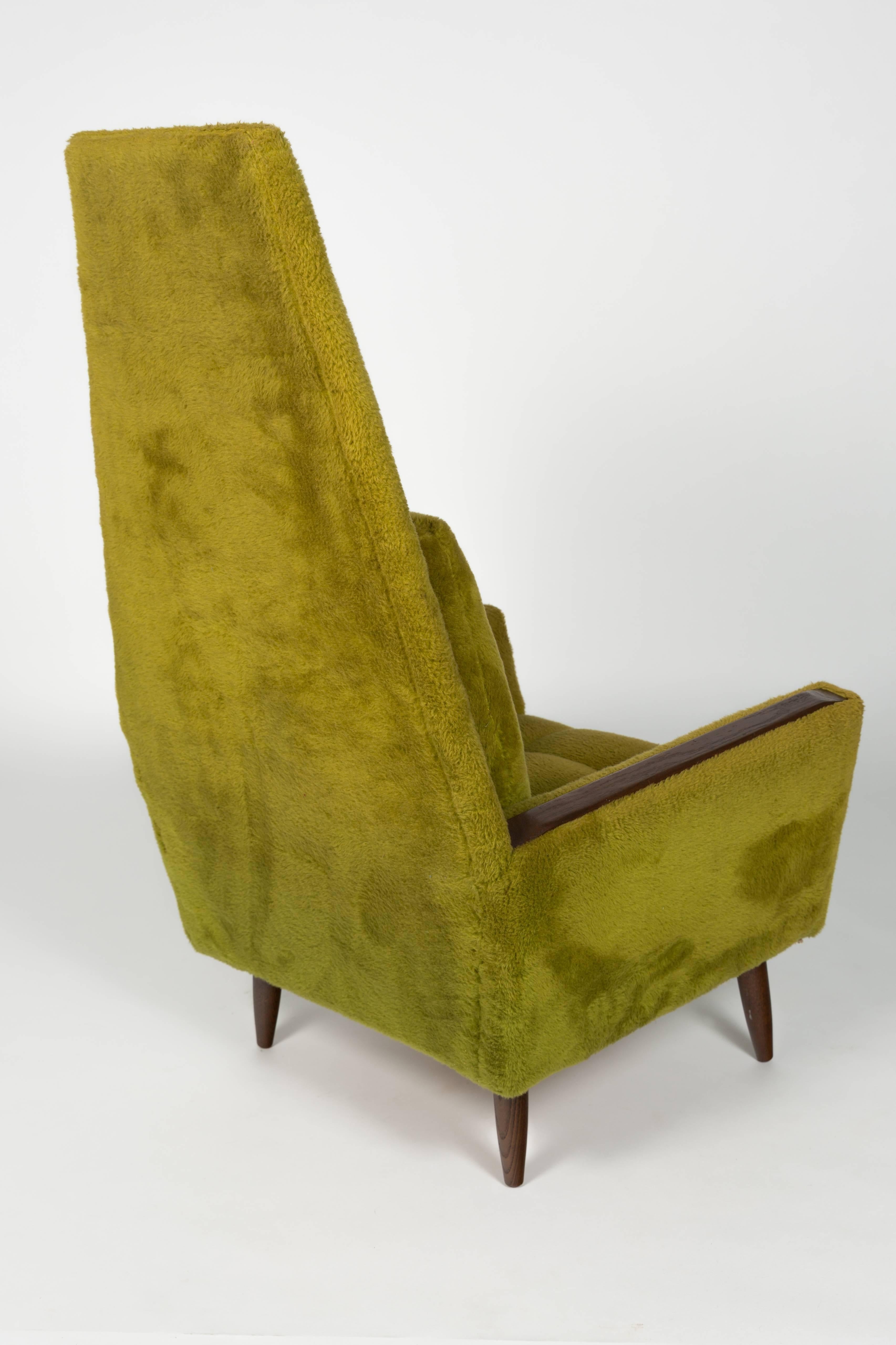 Mid-20th Century Pair of 1950s High Back Lounge Chairs