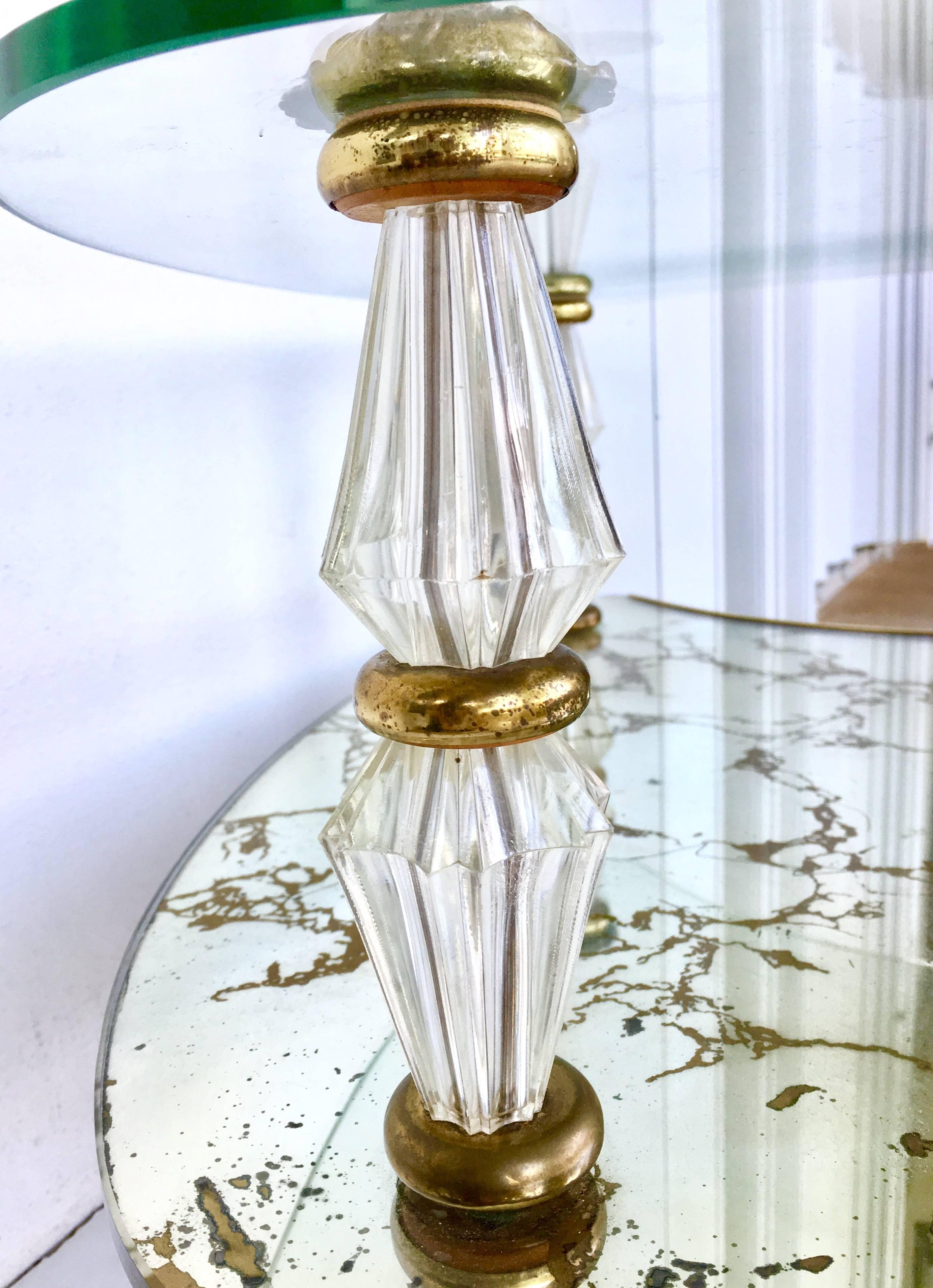 50'S Pair Of Italiann Hollywood Regency Églomisé Glass 