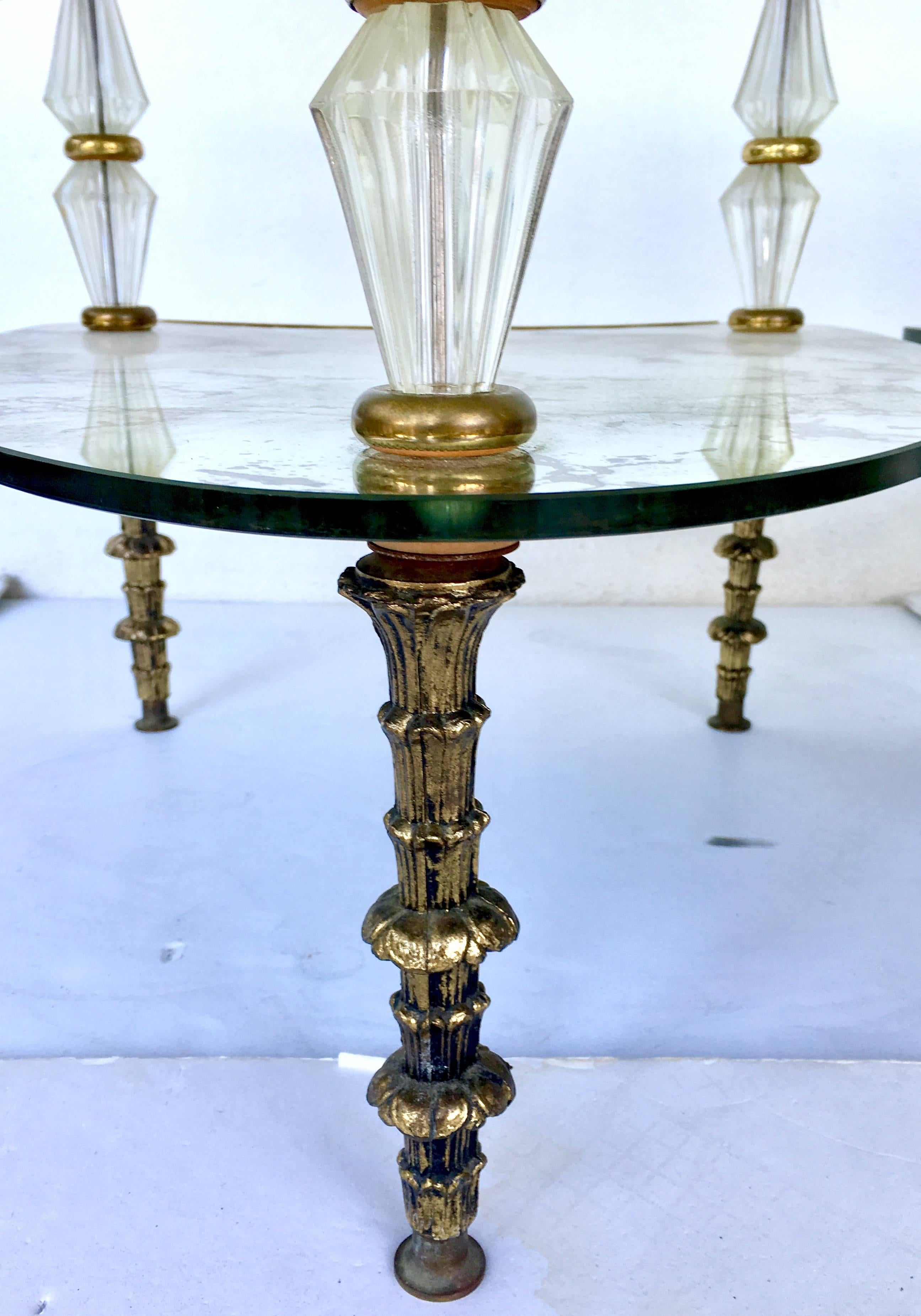 20th Century 50'S Pair Of Italiann Hollywood Regency Églomisé Glass 