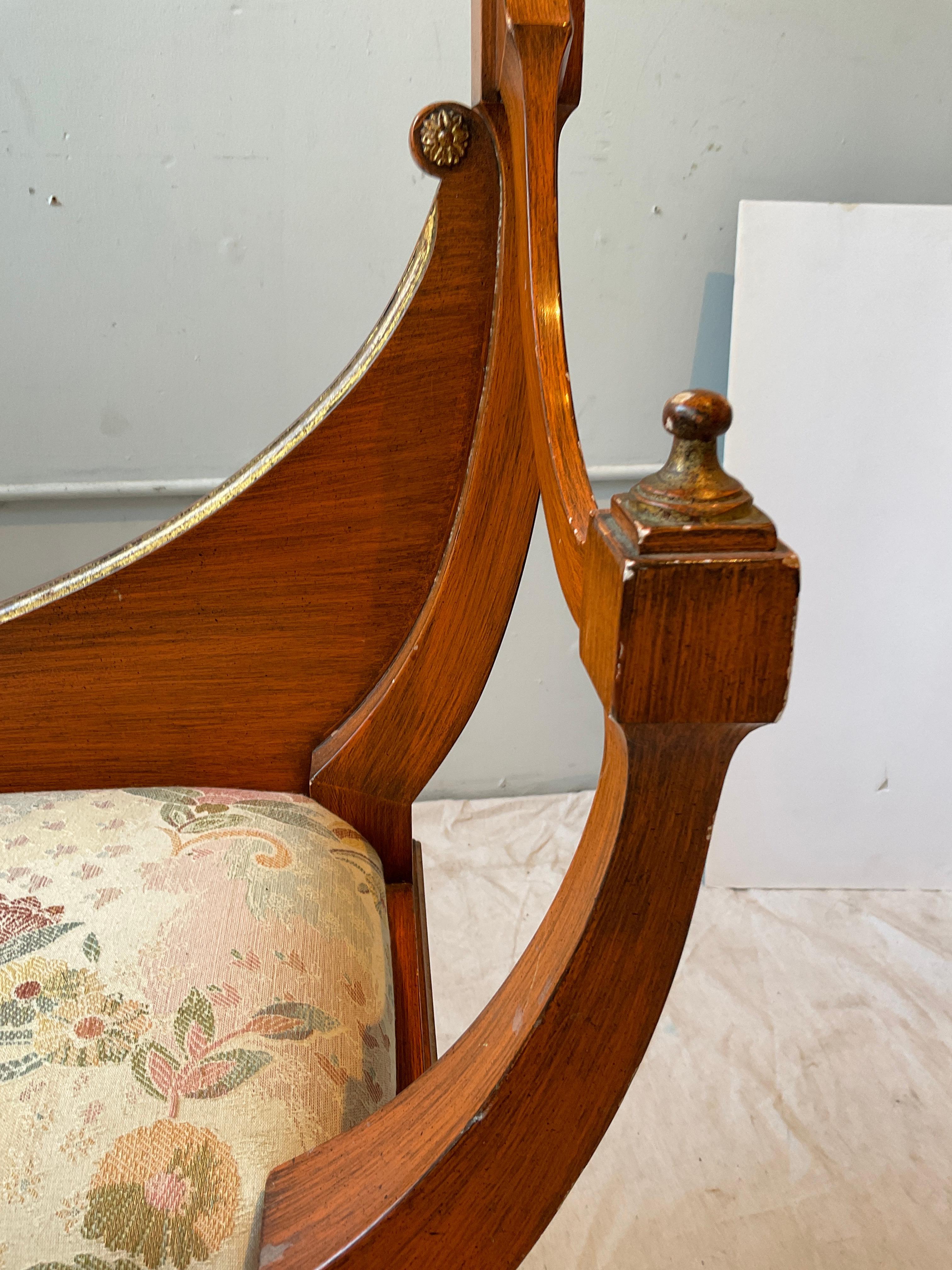 Pareja De Bancos Naranja Hollywood Regency Años 50 en venta 3