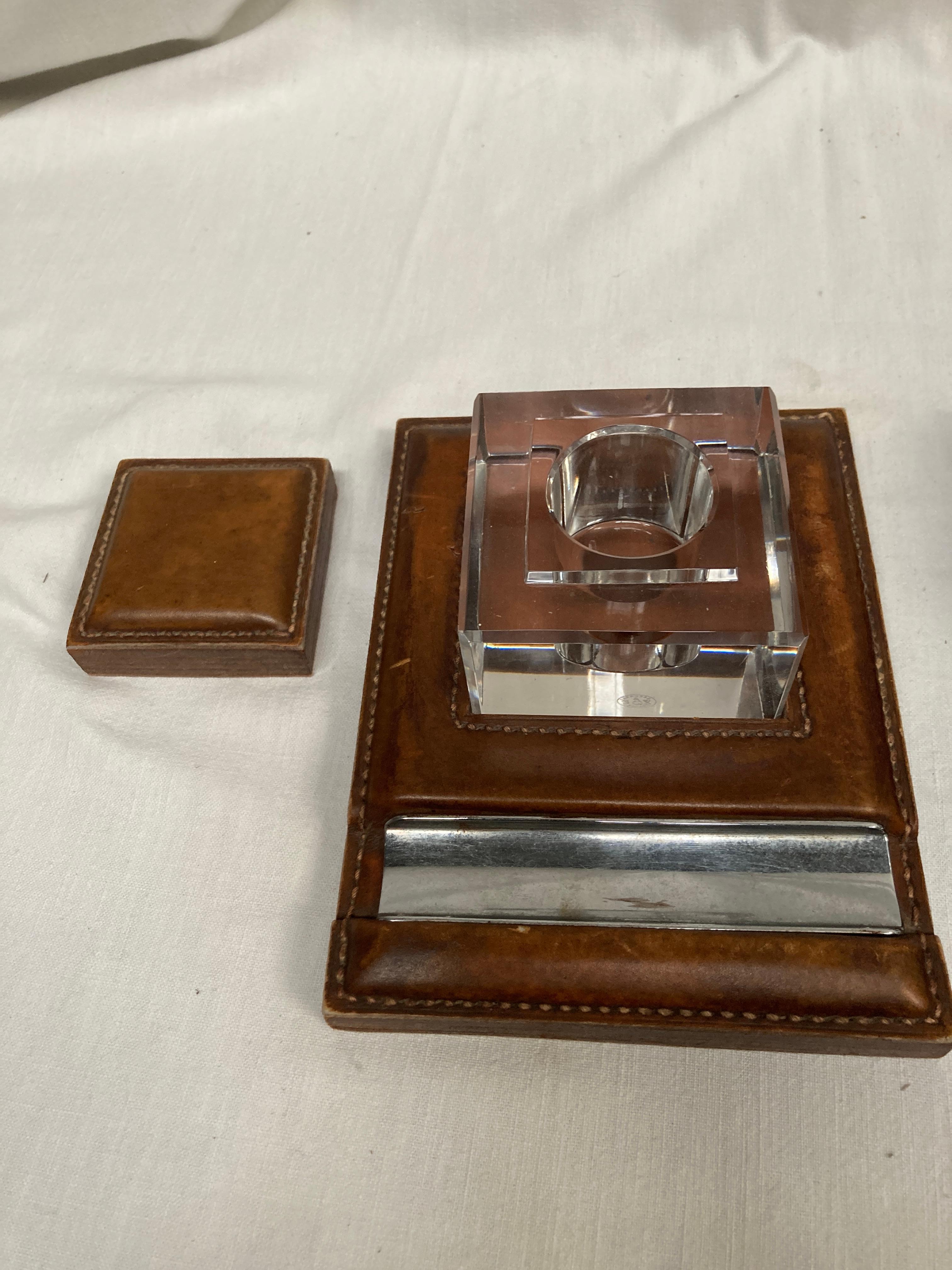 Mid-20th Century Pair of 1950's Inkwells by Paul Dupre-Lafon for Hermès For Sale