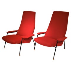 Ein Paar italienische Sessel aus den 1950er Jahren, Augusto Bozzi für Saporiti zugeschrieben 